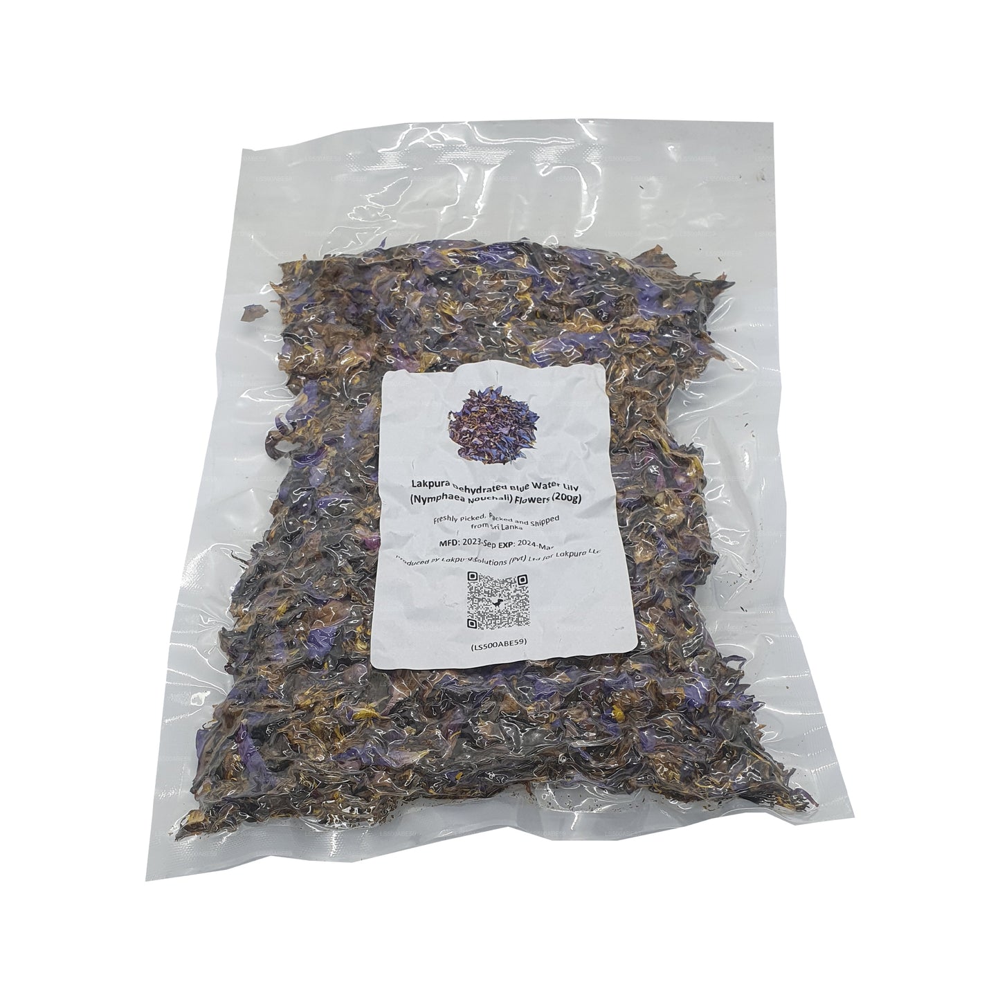 Lakpura Gedehydrateerde blauwe waterlelie (Nymphaea Nouchali) bloeit