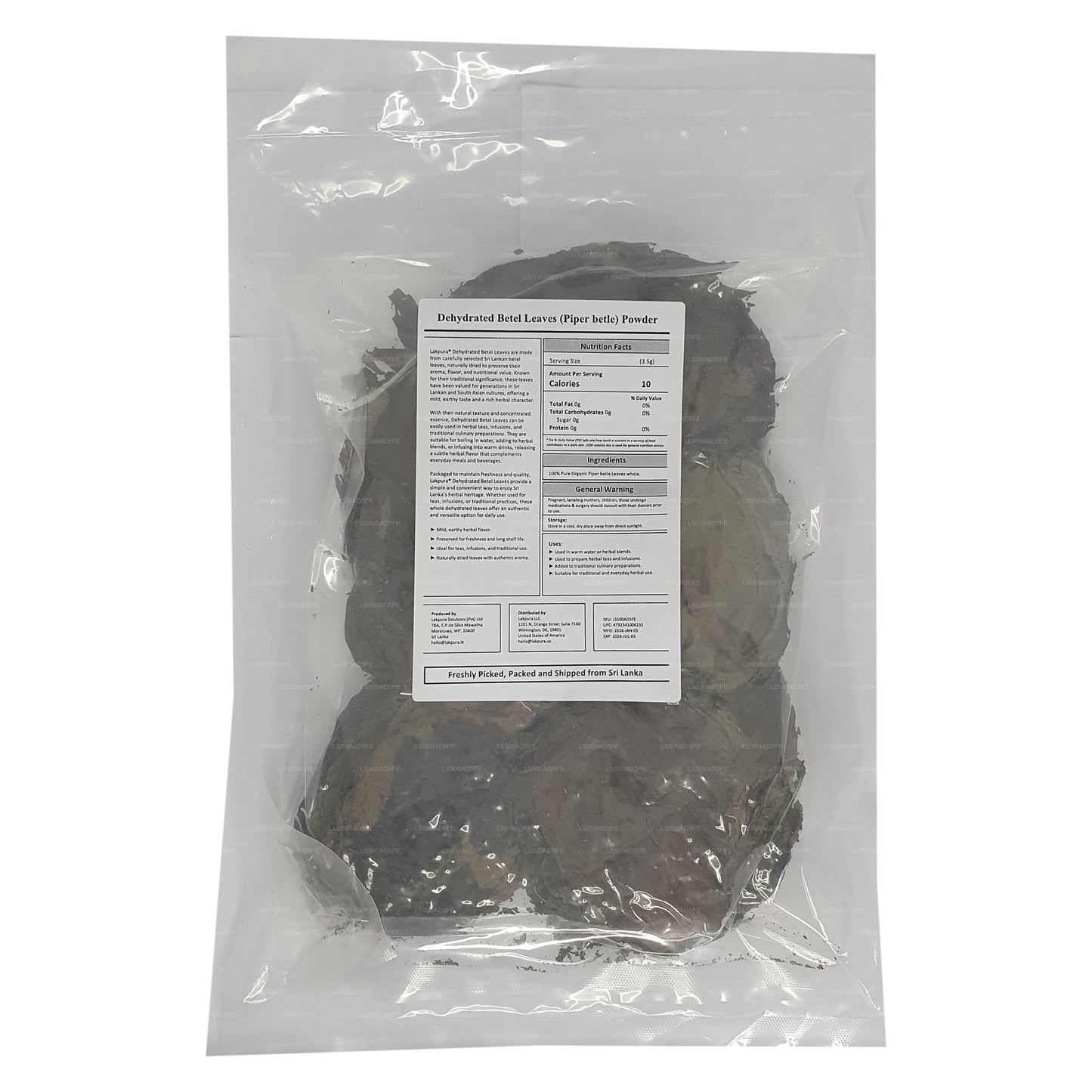 Lakpura® Gedroogde Betelbladeren