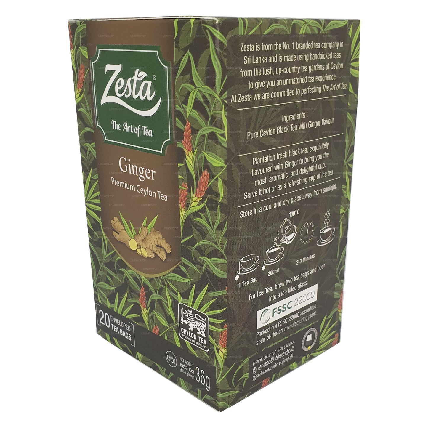 Zesta Ginger Premium Ceylon-thee (36 g) 20 theezakjes