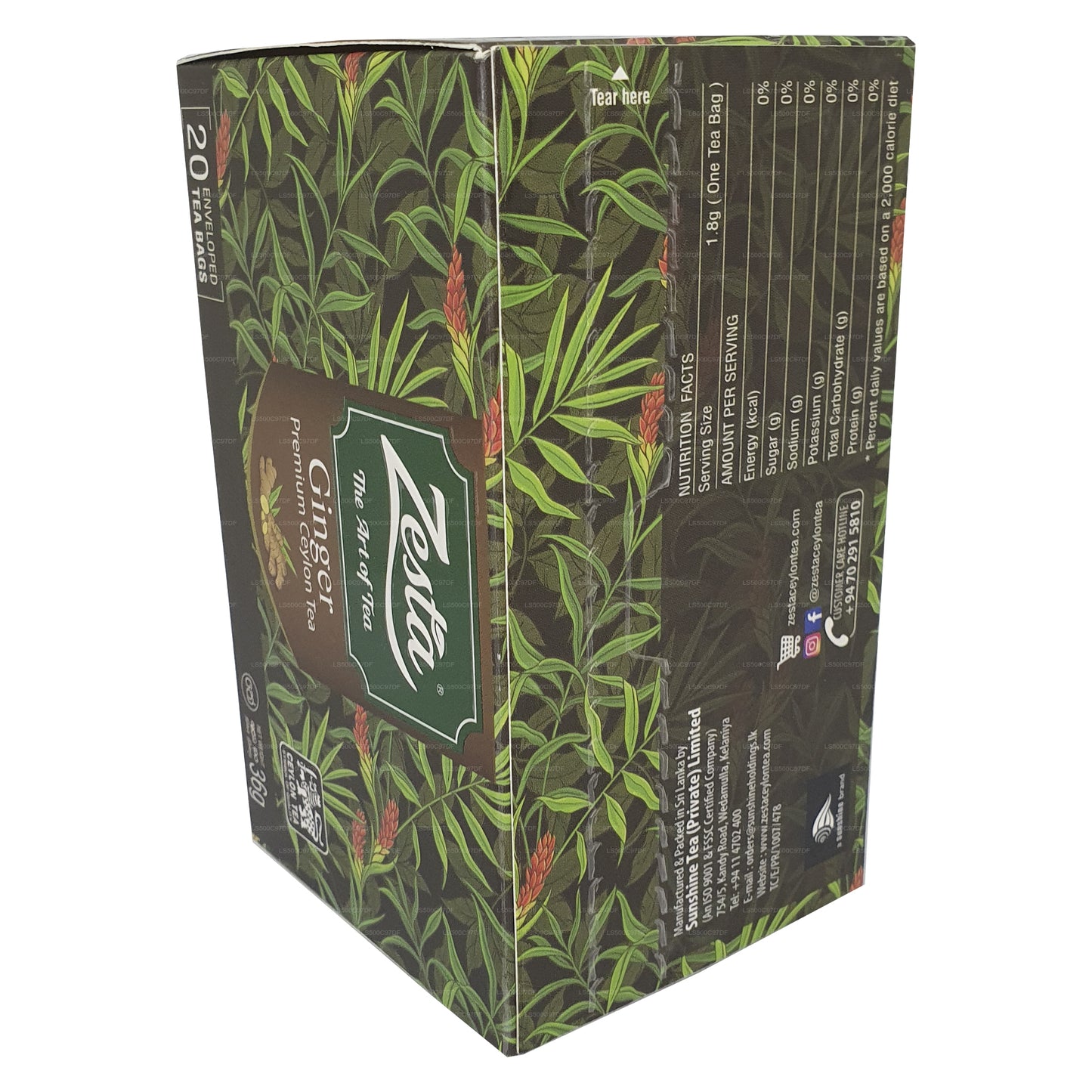 Zesta Ginger Premium Ceylon-thee (36 g) 20 theezakjes