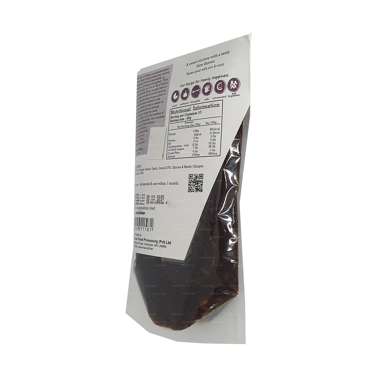 MA's Kitchen chutney met dadels en limoen (200 g)
