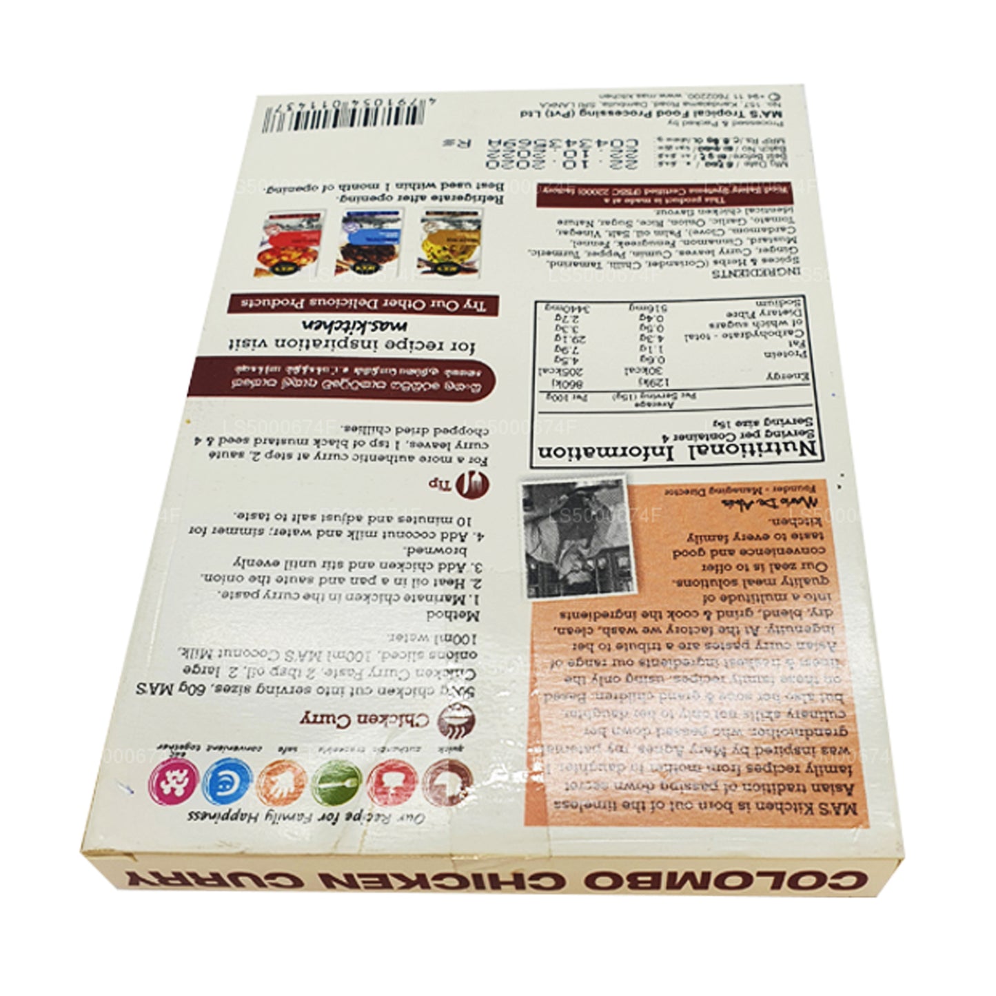 MA's Kitchen Colombo kipcurrypasta (60 g)