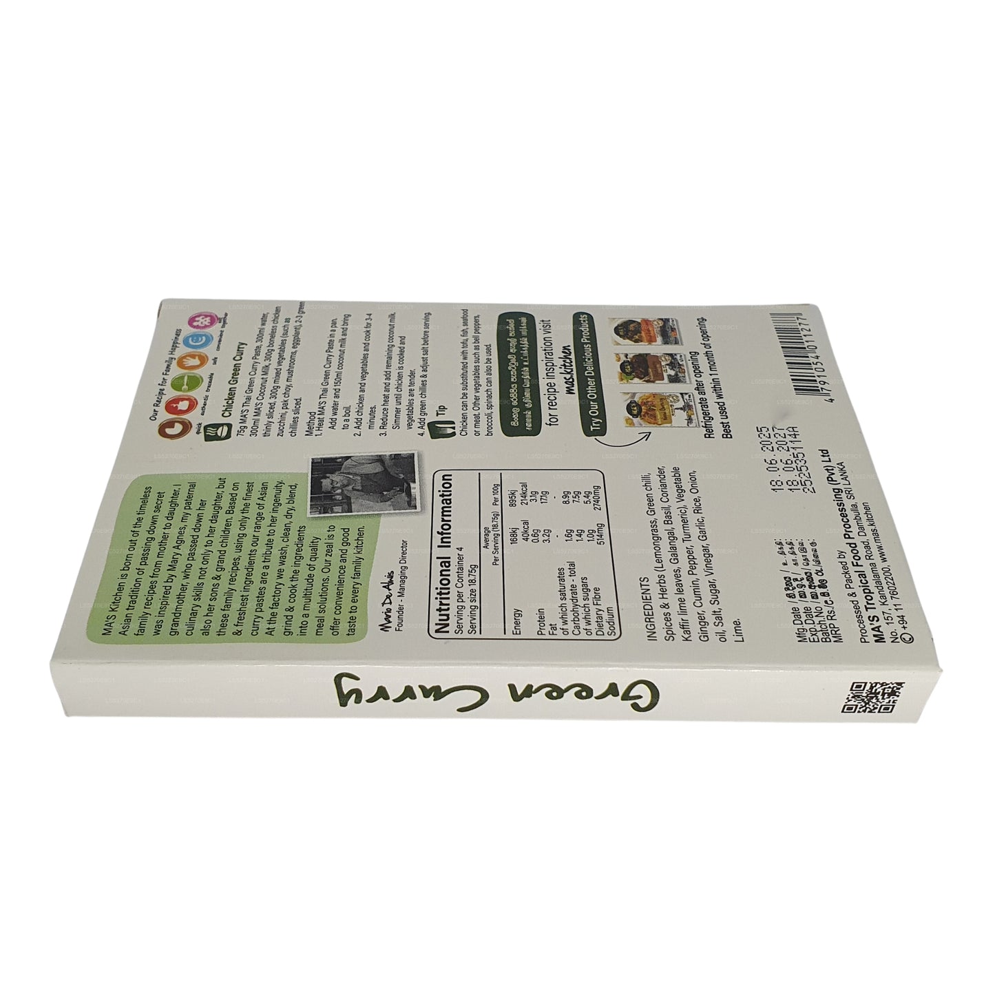 MA's Kitchen Thaise groene currypasta (60 g)