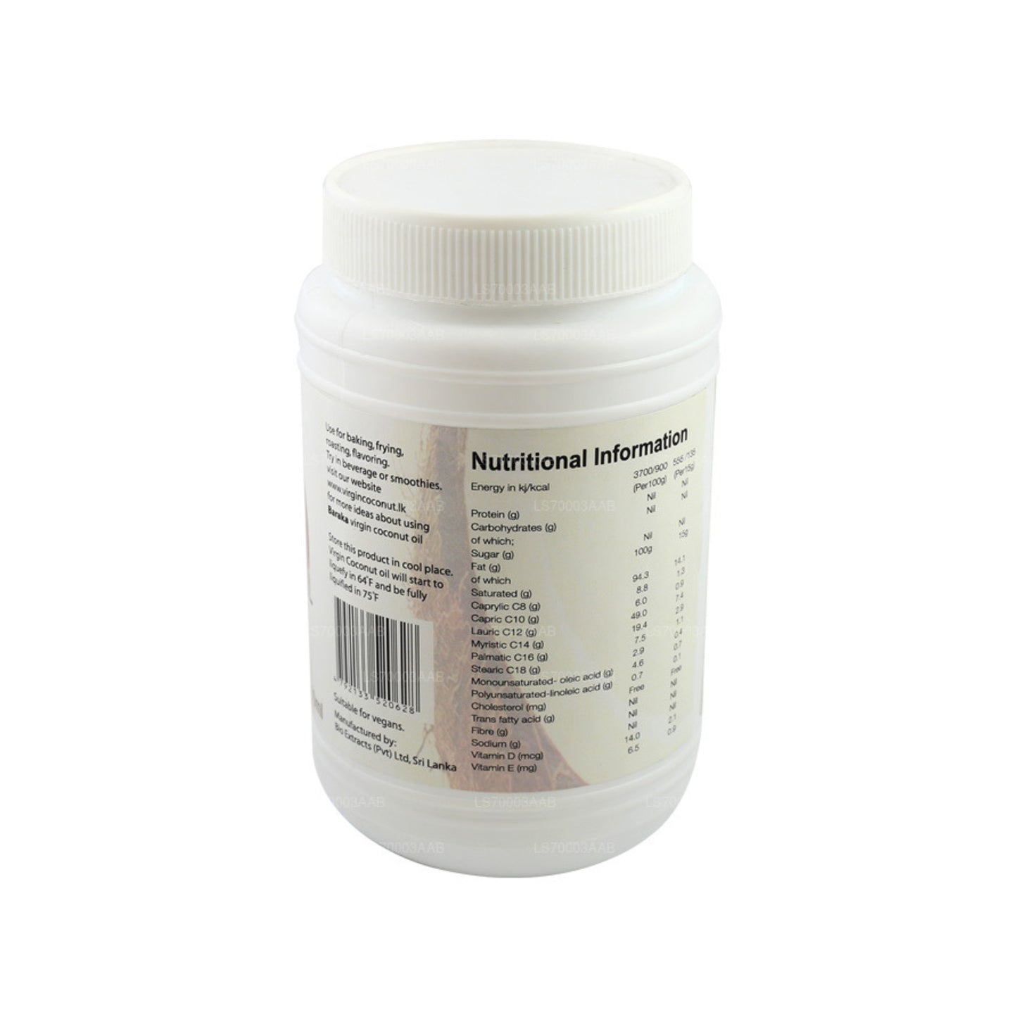 Baraka Virgin Coconut Oil (HDPE)