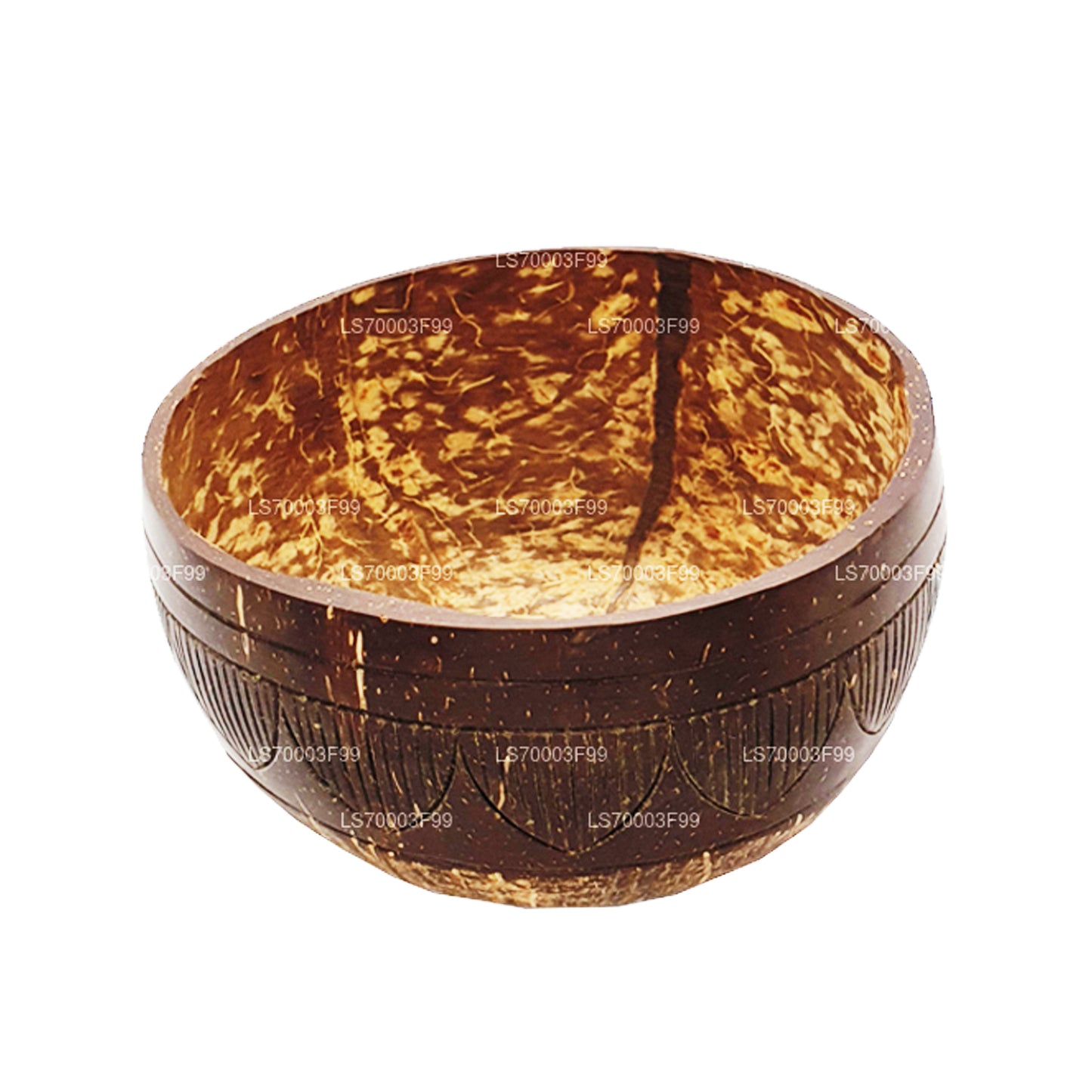 Smoothiekom met kokosnootschaal met lepel en vork