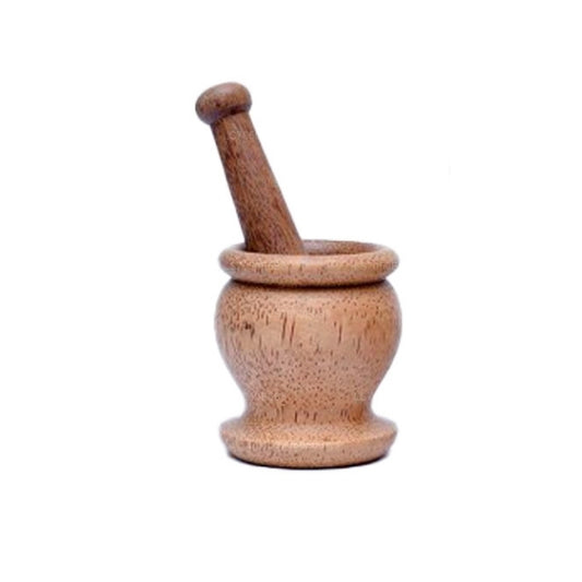 Lakpura houten vijzel en stamper (Wangediya) hoogte (8 cm)
