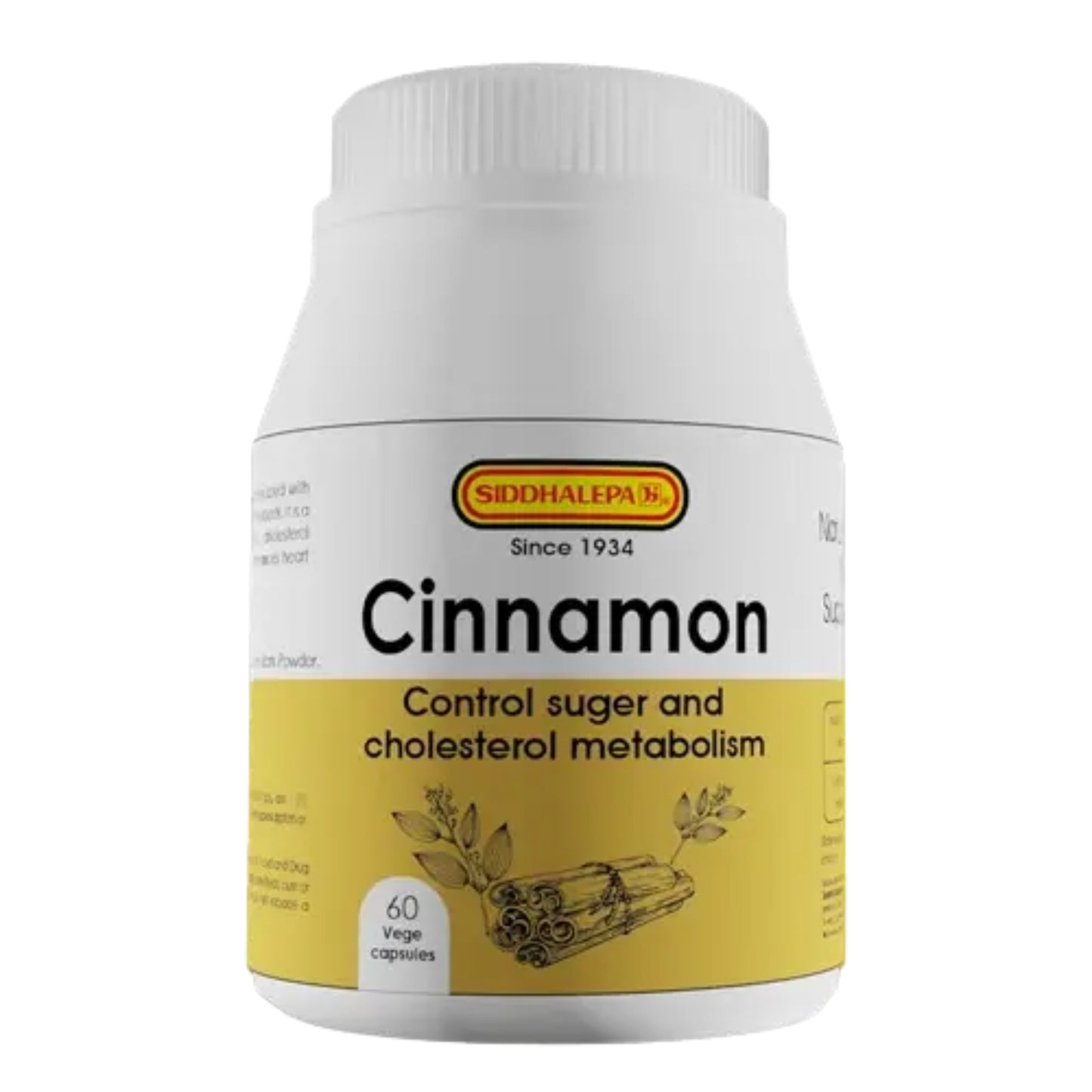 Siddhalepa Cinnamon Capsules Bottle (60 Capsules)