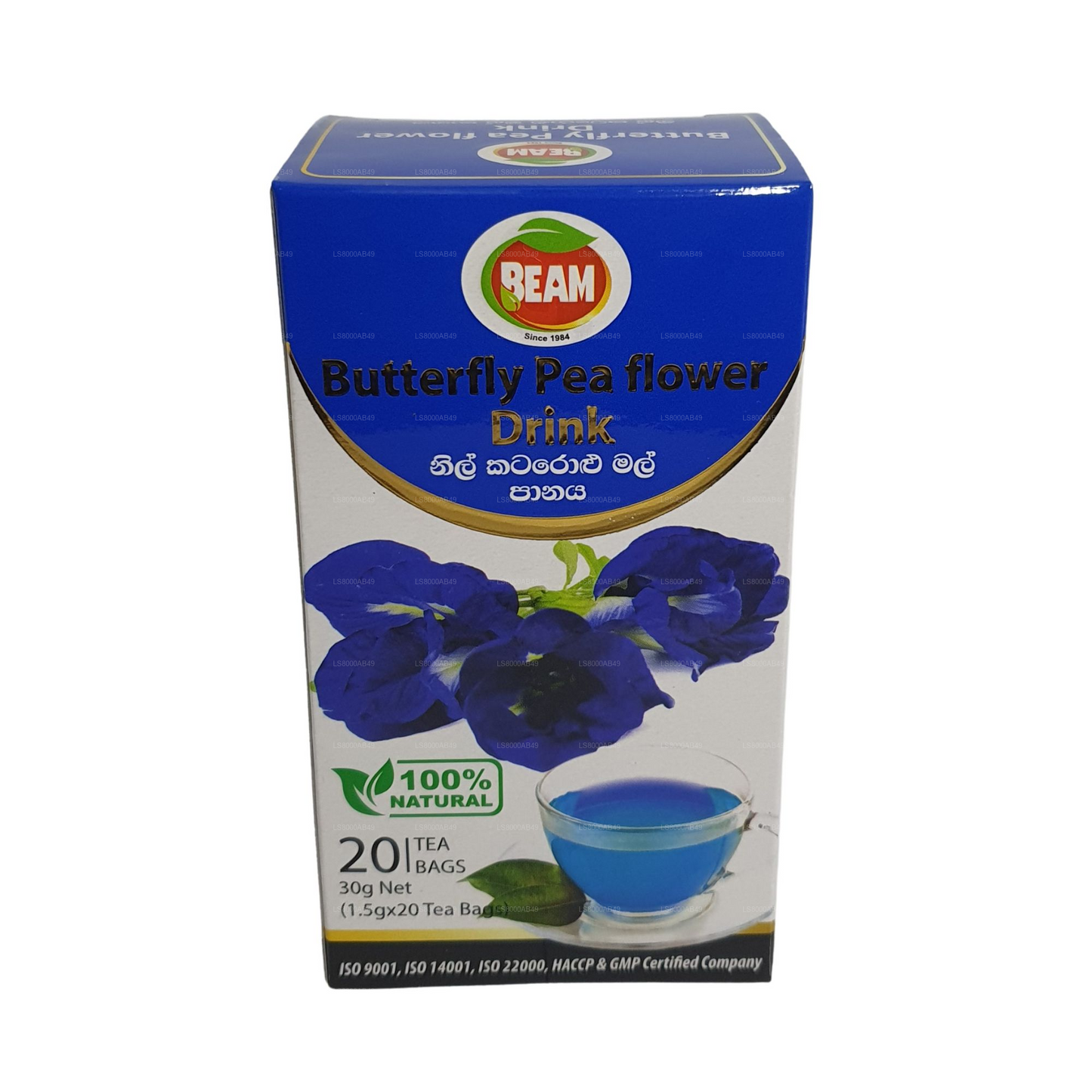 Beam Butterfly Pea  Flower Drink (30g) 20 Tea Bags