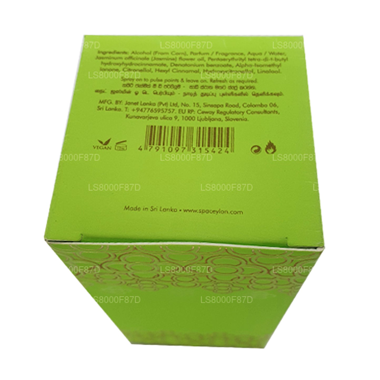 Spa Ceylon Night Jasmine Eau De Perfume etherische olie gemengd (50 ml)