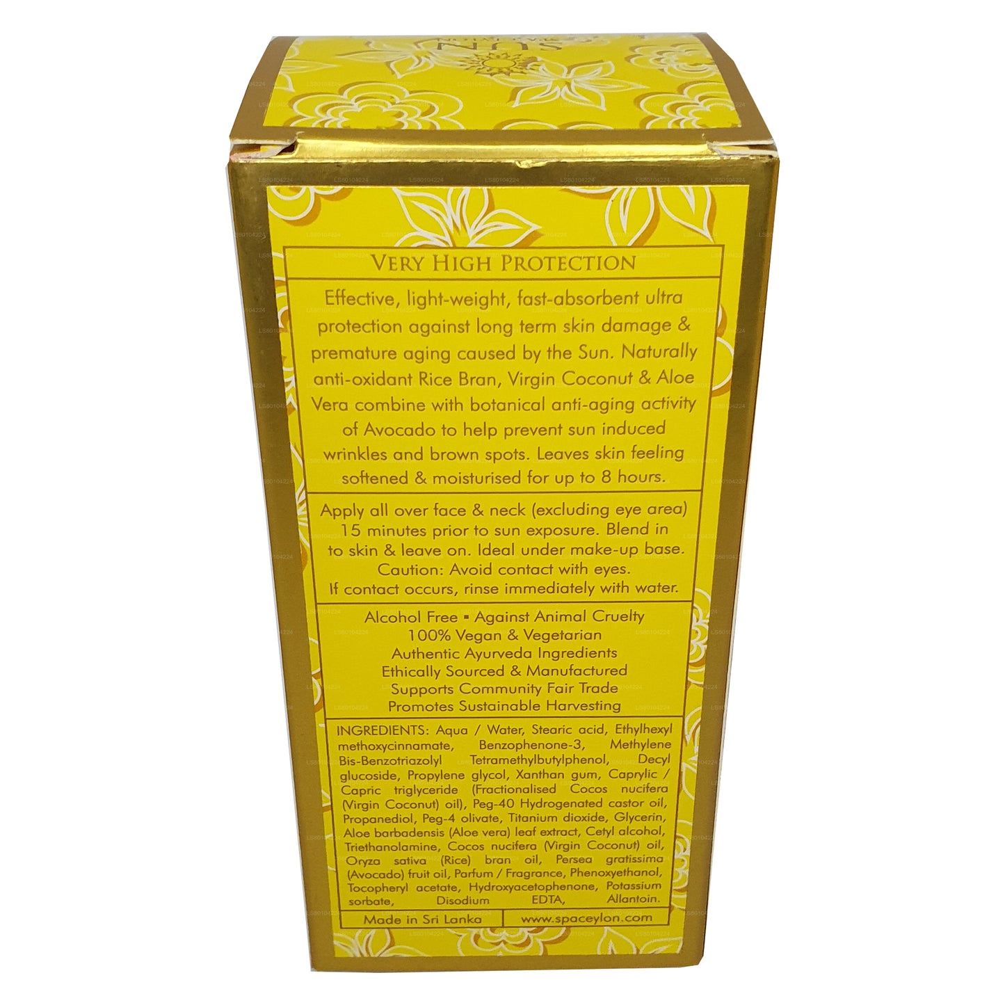 Spa Ceylon SUN Moisture Care Anti Age gezichtscrème UVA + UVB „SPF 50+” (30 ml)