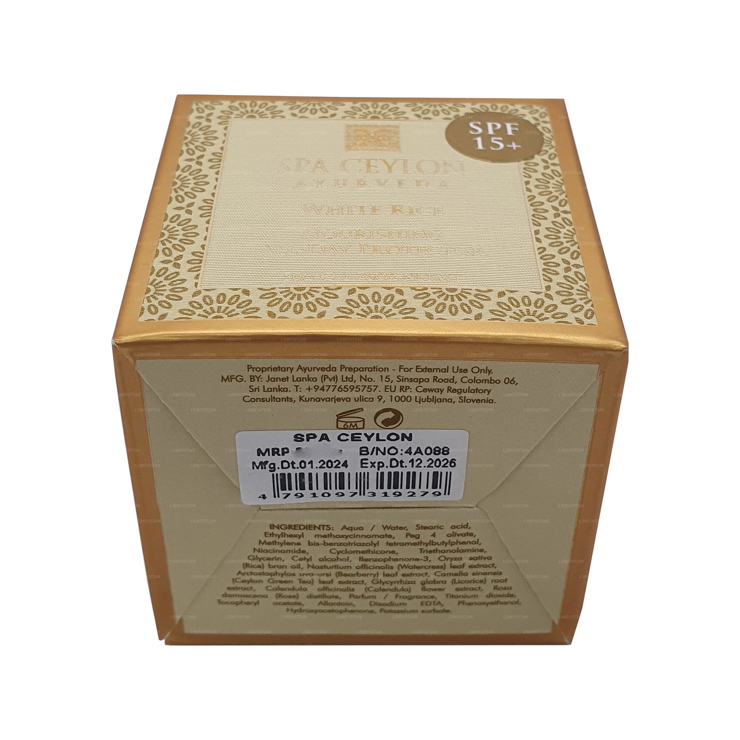 Spa Ceylon voedende beschermer met witte rijst voor de hele dag (100 g)