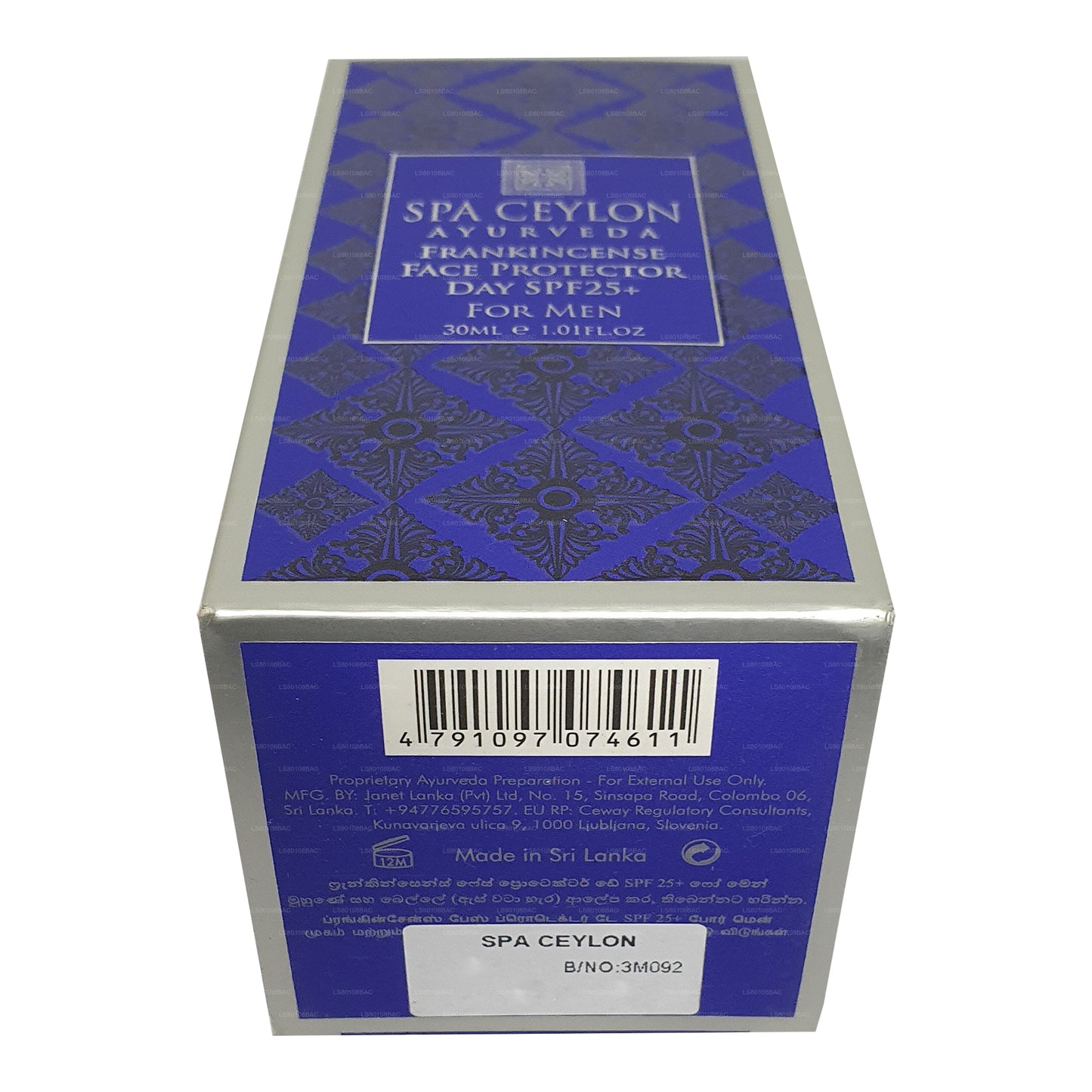 Spa Ceylon Frankincense Rituals voor mannen - Gezichtsbeschermer Day „SPF 25+” (30ml)