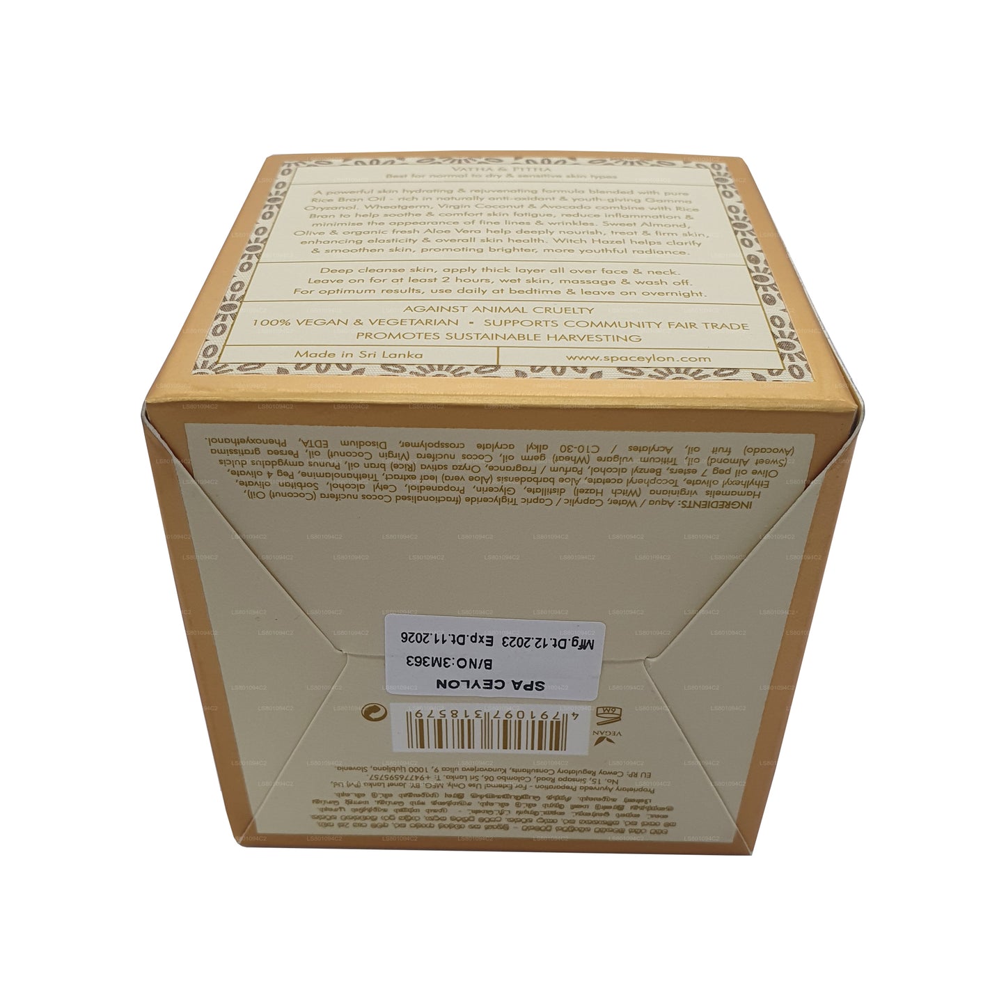 Spa Ceylon White Rice hydraterende nachtbehandeling (200 g)