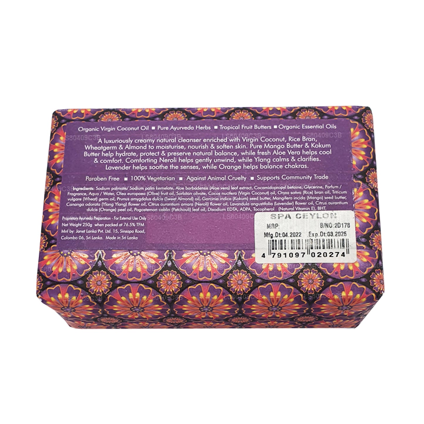 Spa Ceylon Lavender Neroli Ylang luxe zeep (250 g)