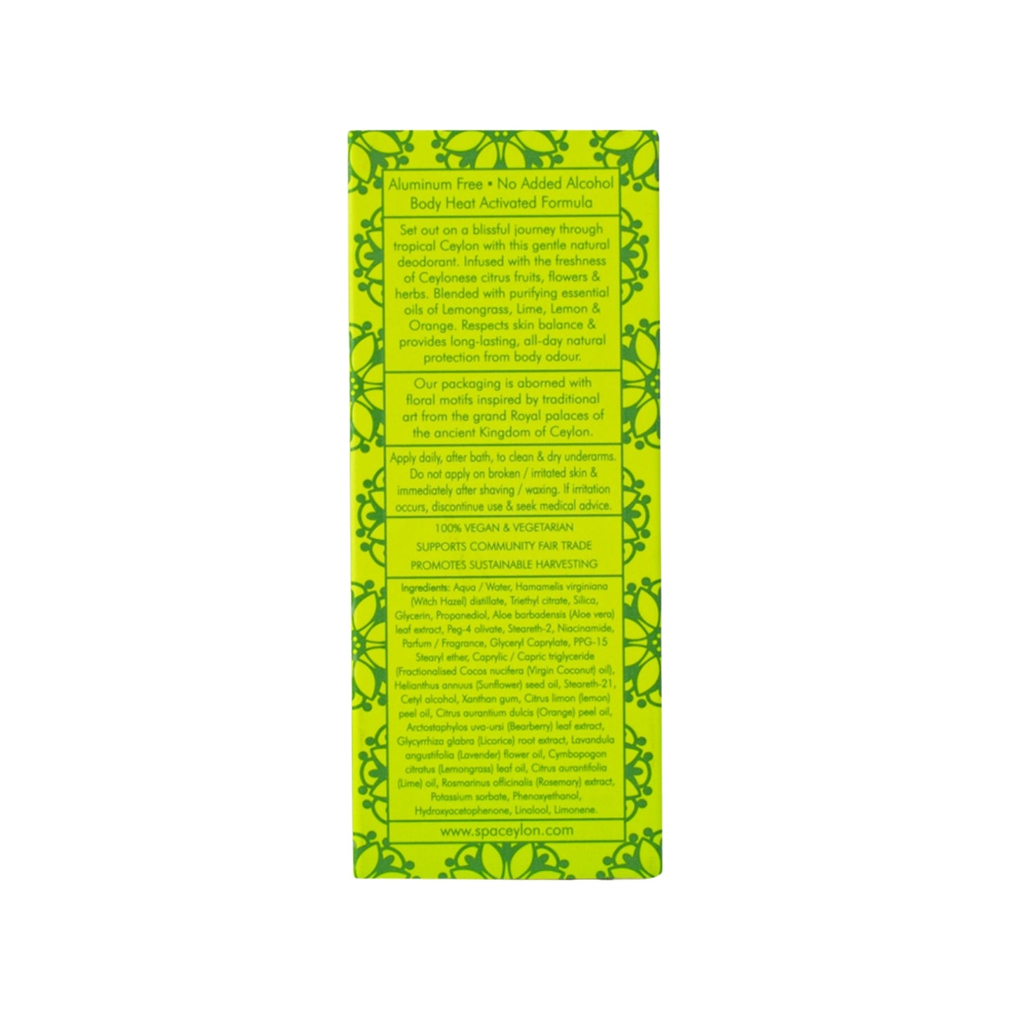 Spa Ceylon Lemongrass Citron verfrissende deodorant (50 ml)