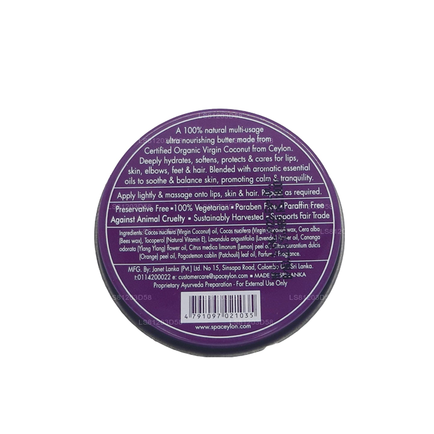 Spa Ceylon Ylang Lavender Virgin Kokos natuurlijke boter (25 g)