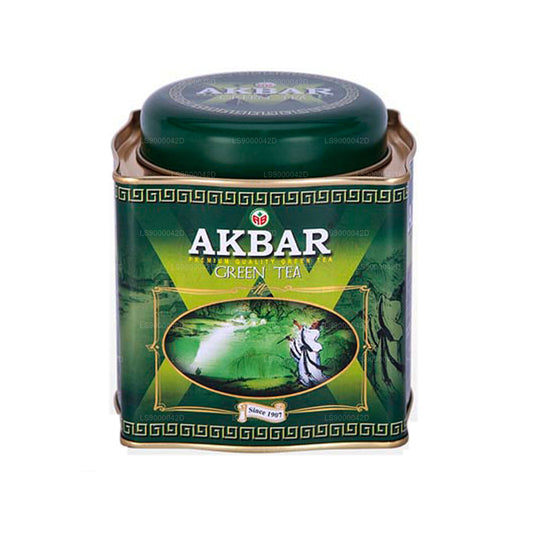 Akbar klassieke groene theebladthee (250 g) in blik