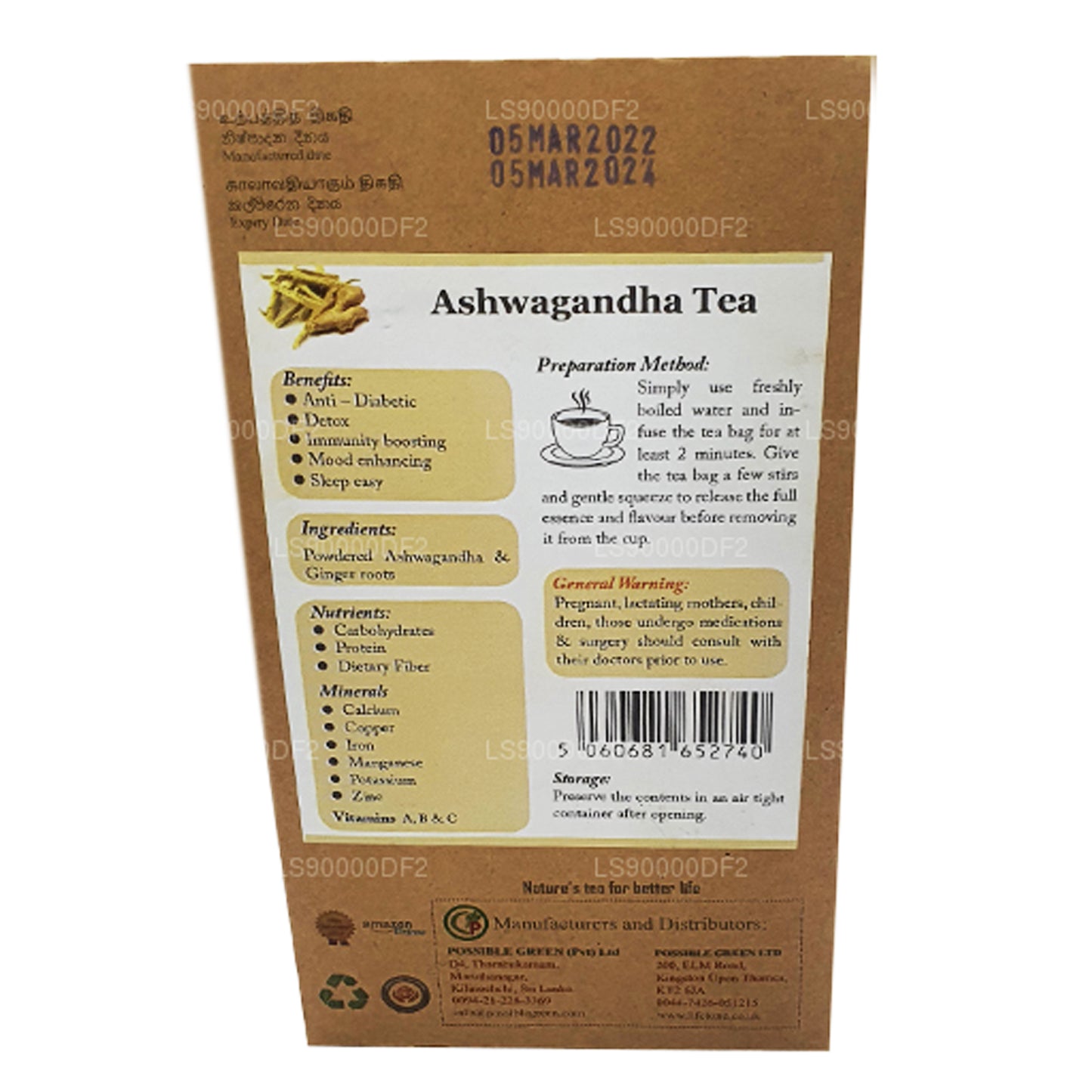 Lifetone Ashwagandha-thee (40 g)