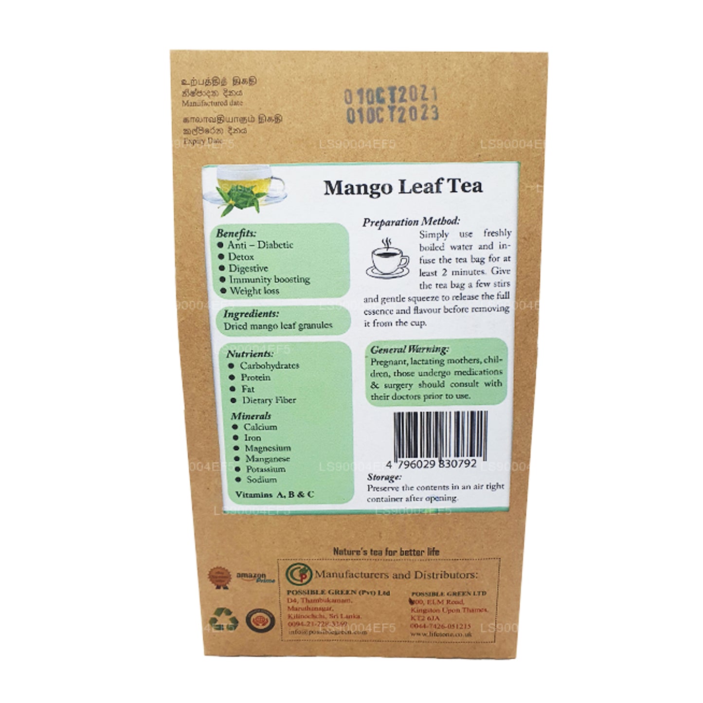 Lifetone thee met mangobladeren (40 g)