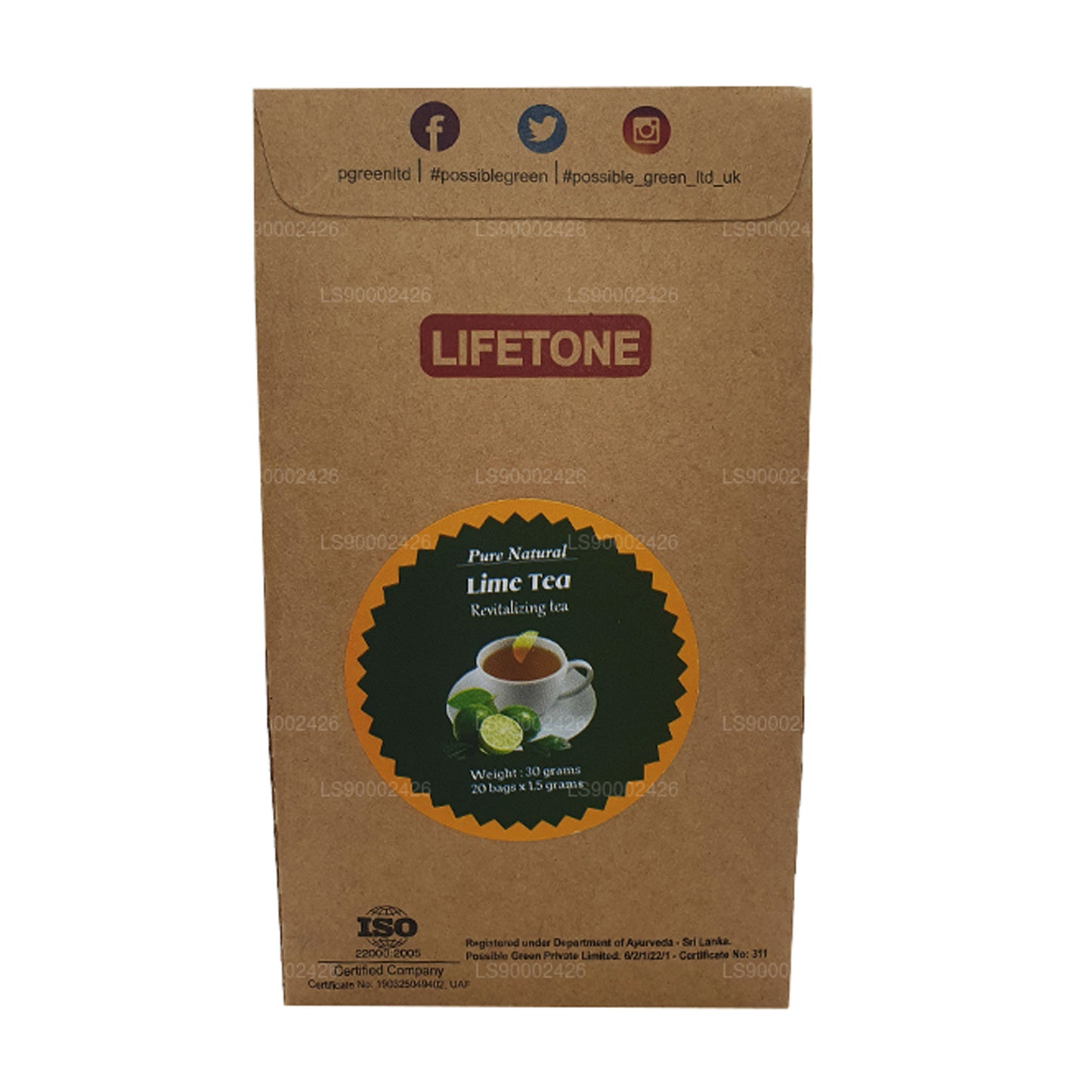 Lifetone limoenthee (30 g) 20 theezakjes