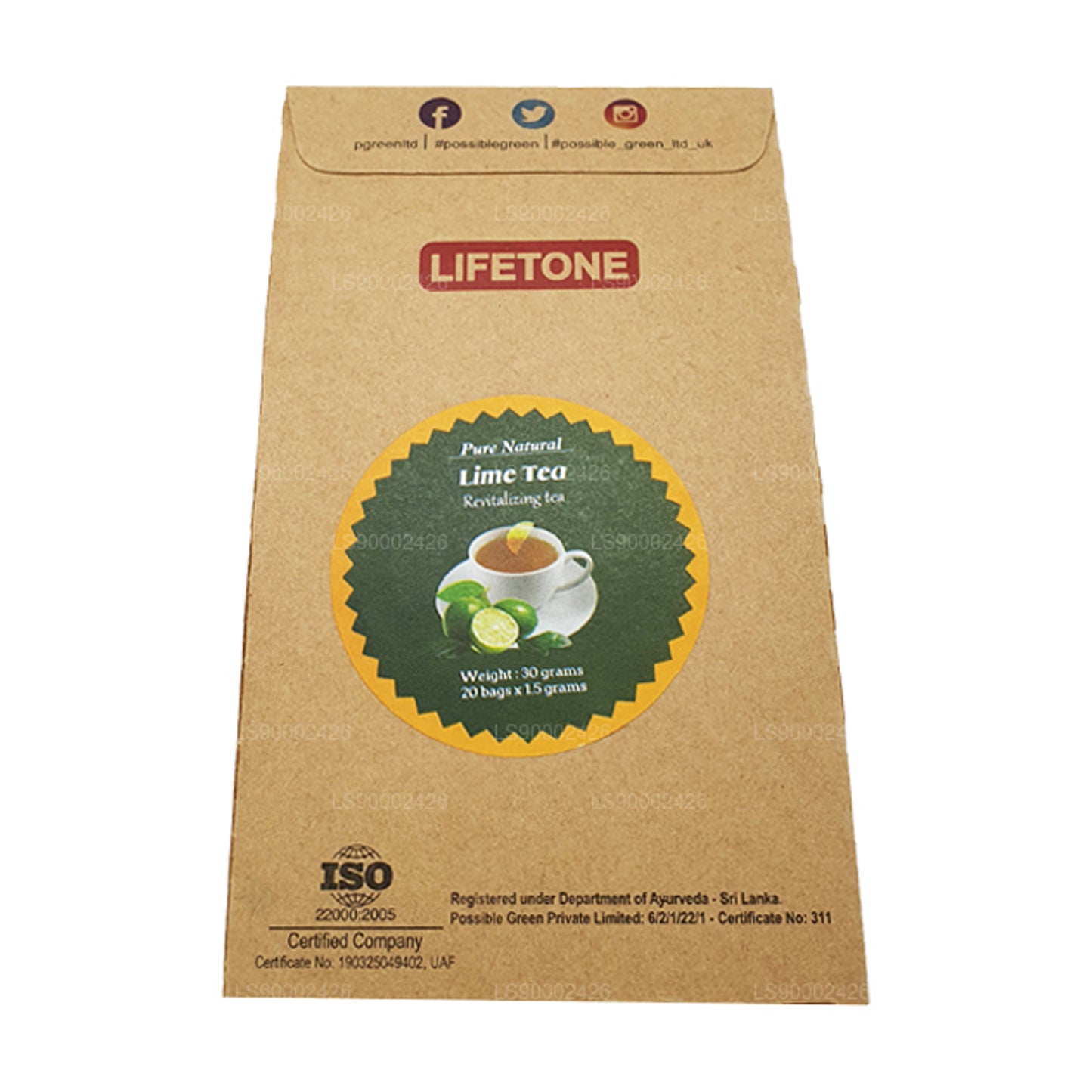Lifetone limoenthee (30 g) 20 theezakjes