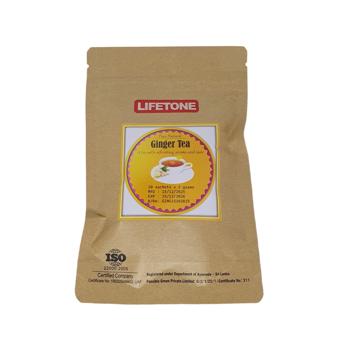 Lifetone Ginger Tea (40g) 20 Tea Bags