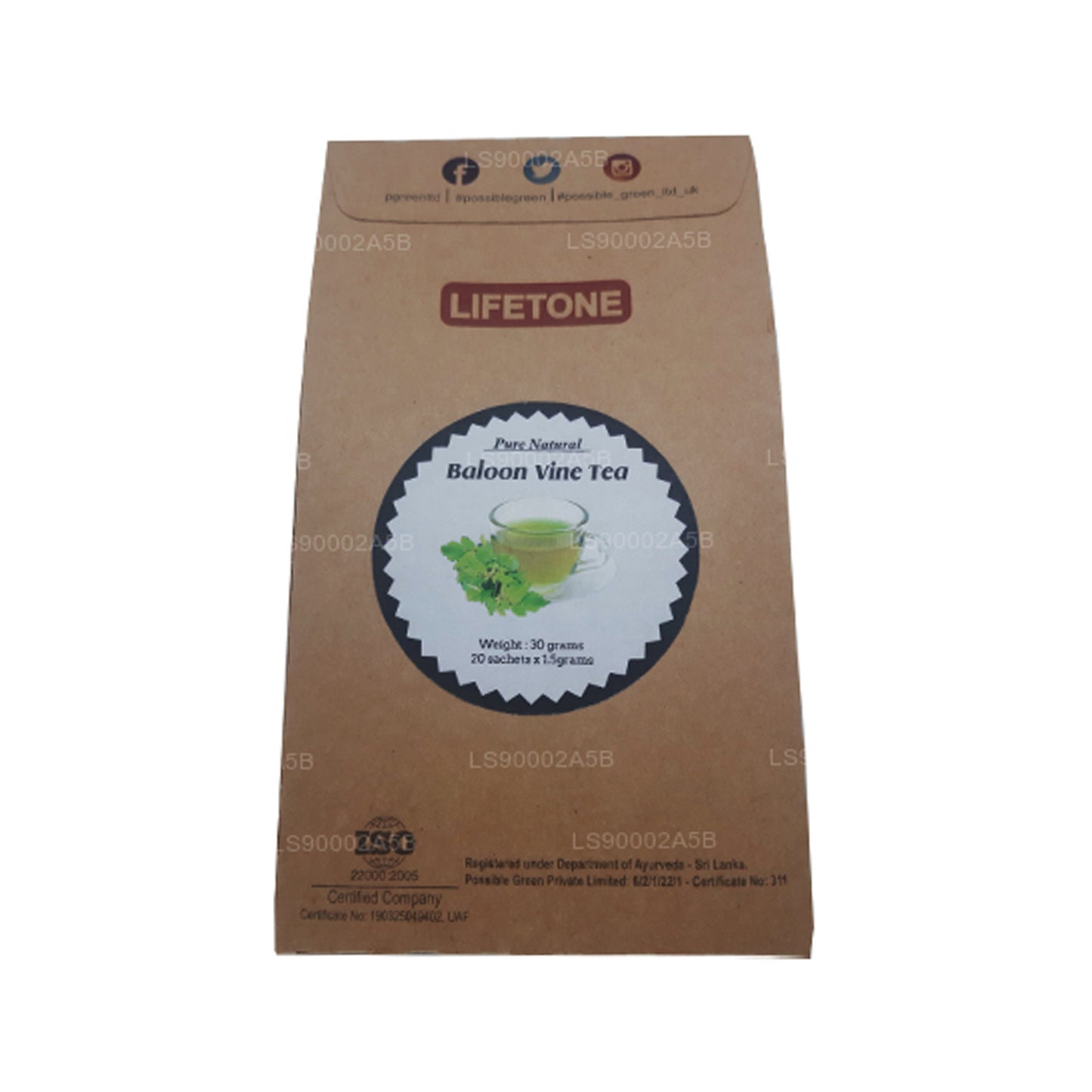 Lifetone Balloon Vine Tea (30 g) 20 theezakjes