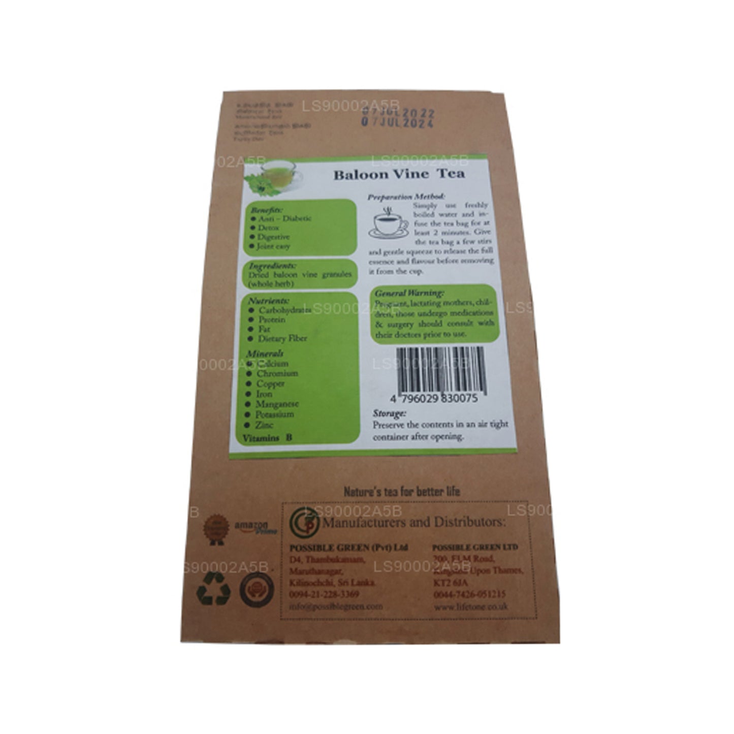 Lifetone Balloon Vine Tea (30 g) 20 theezakjes