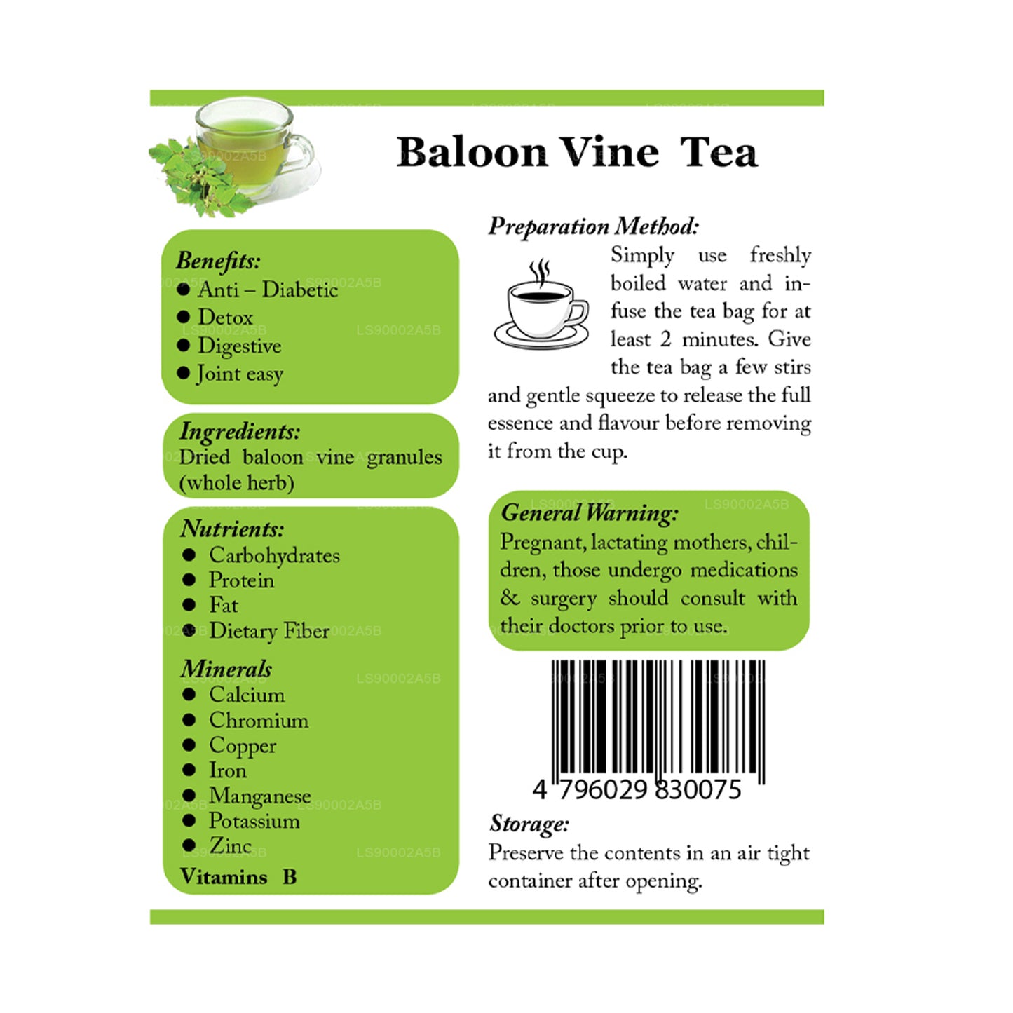 Lifetone Balloon Vine Tea (30 g) 20 theezakjes