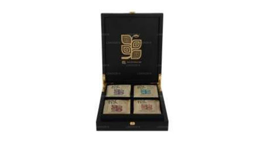 Jaf Tea houten presentatrice met gesloten bovenkant en 4 compartimenten