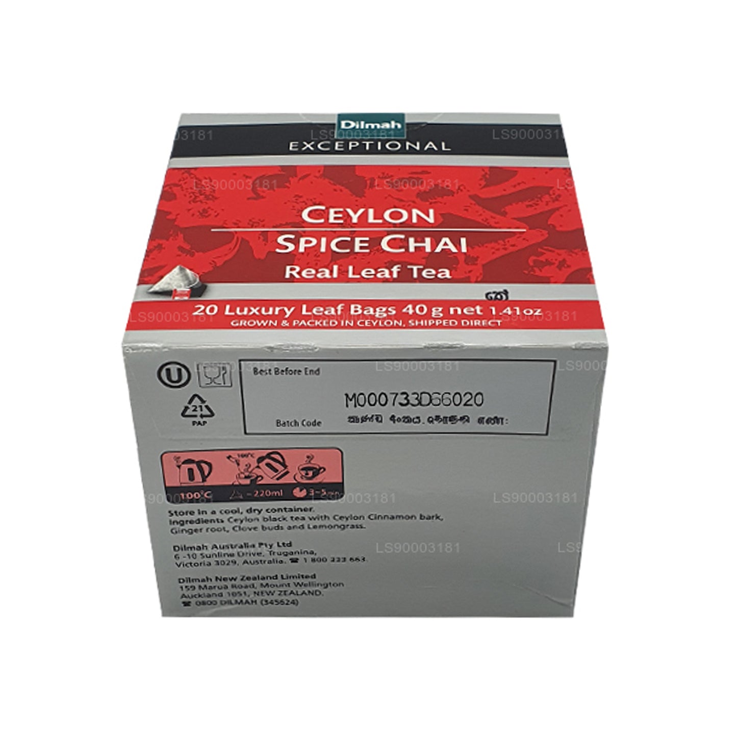Dilmah Exceptional Ceylon Spice Chai (40 g) 20 theezakjes