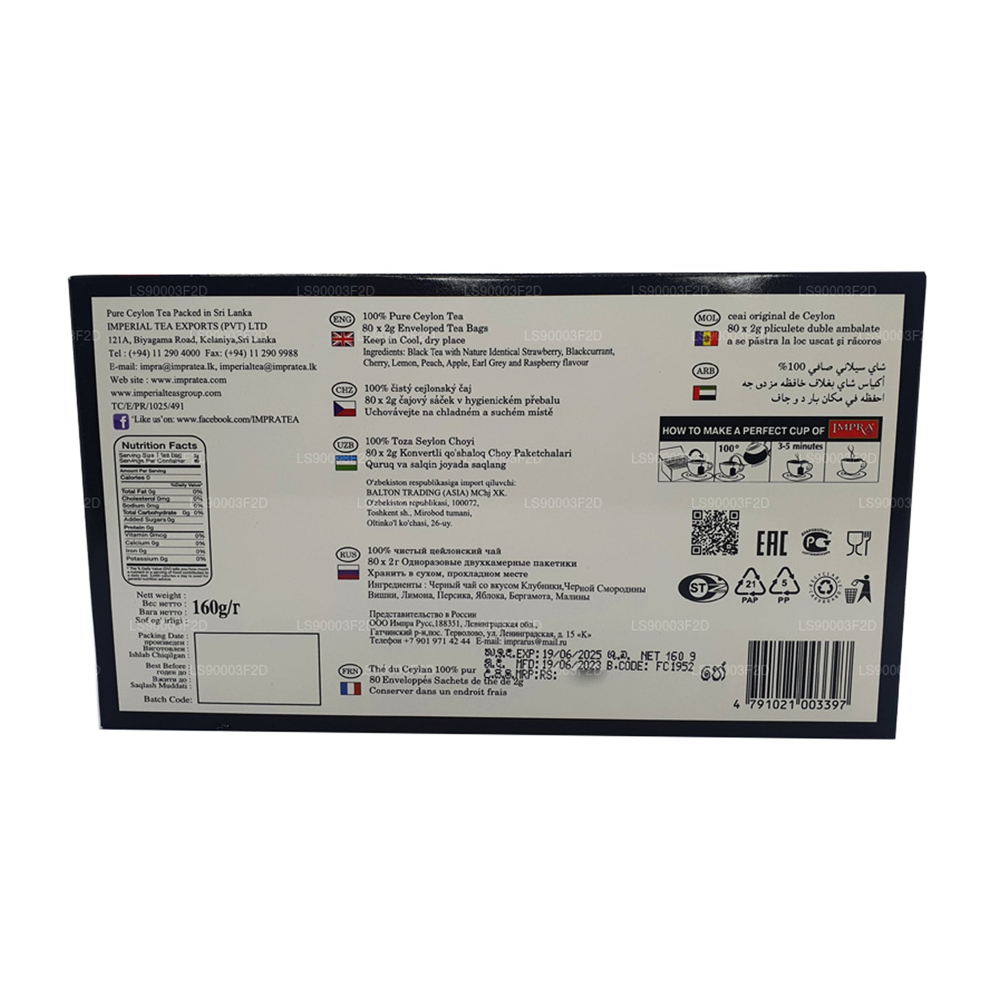 Impra 8 Flavours zwarte theecollectie (160 g)