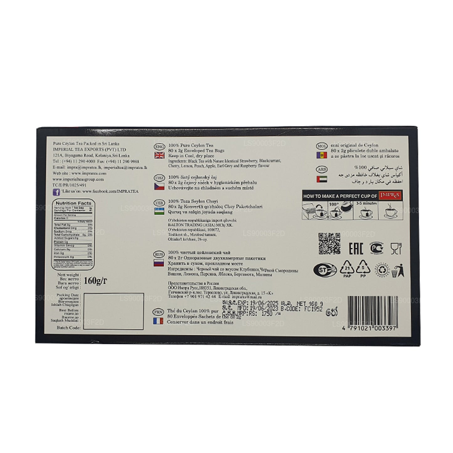 Impra 8 Flavours zwarte theecollectie (160 g)