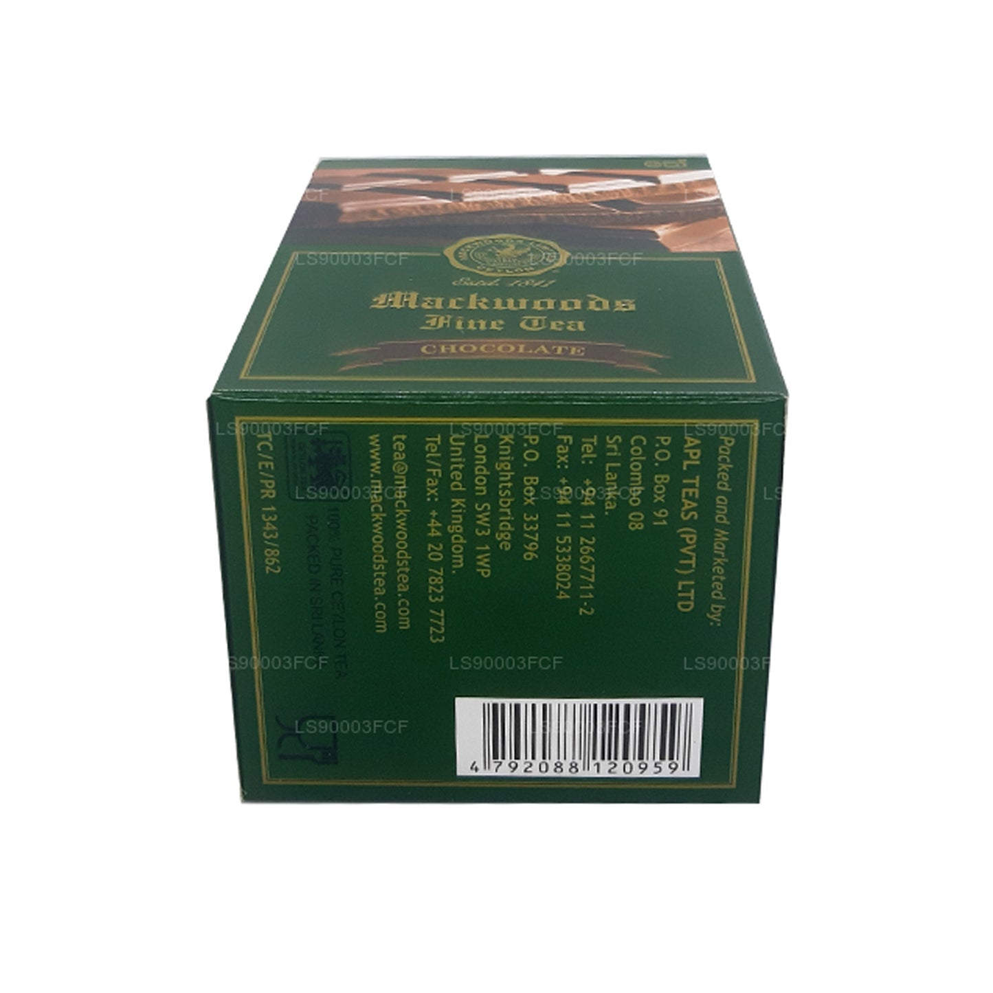 Mackwoods Single Estate Ceylon zwarte thee met chocoladesmaak (50 g) 25 theezakjes