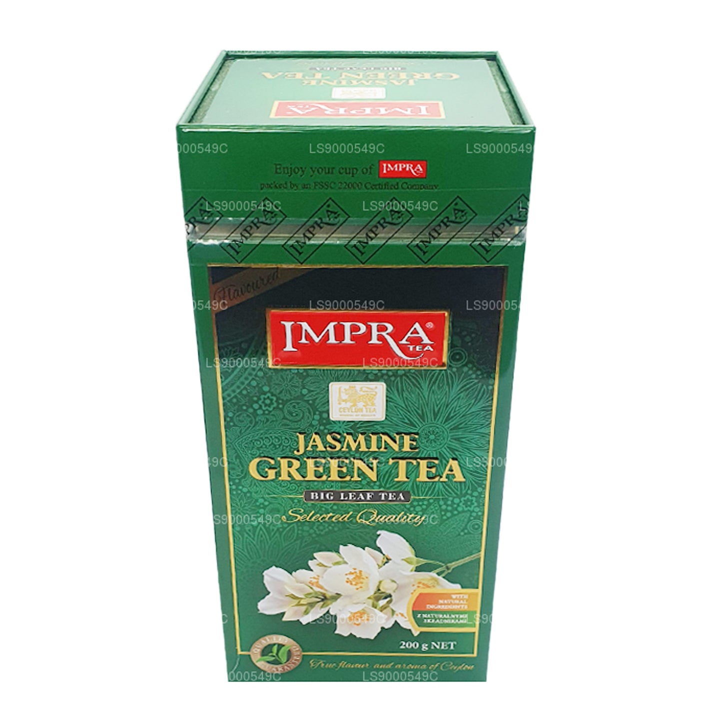 Impra Jasmijn groene thee Big Leaf (200 g) Meatal Caddy