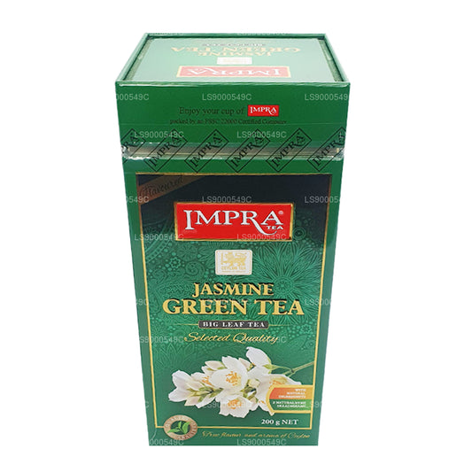 Impra Jasmijn groene thee Big Leaf (200 g) Meatal Caddy