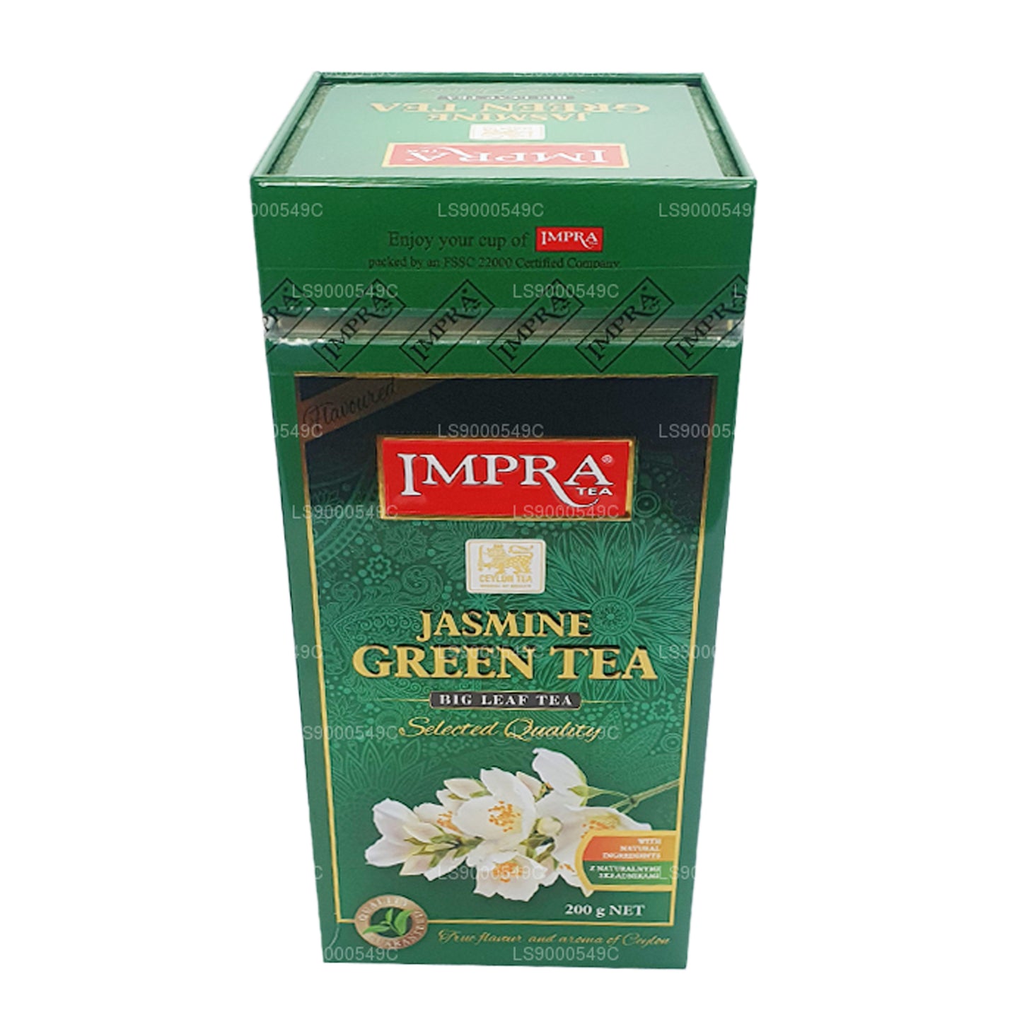 Impra Jasmijn groene thee Big Leaf (200 g) Meatal Caddy