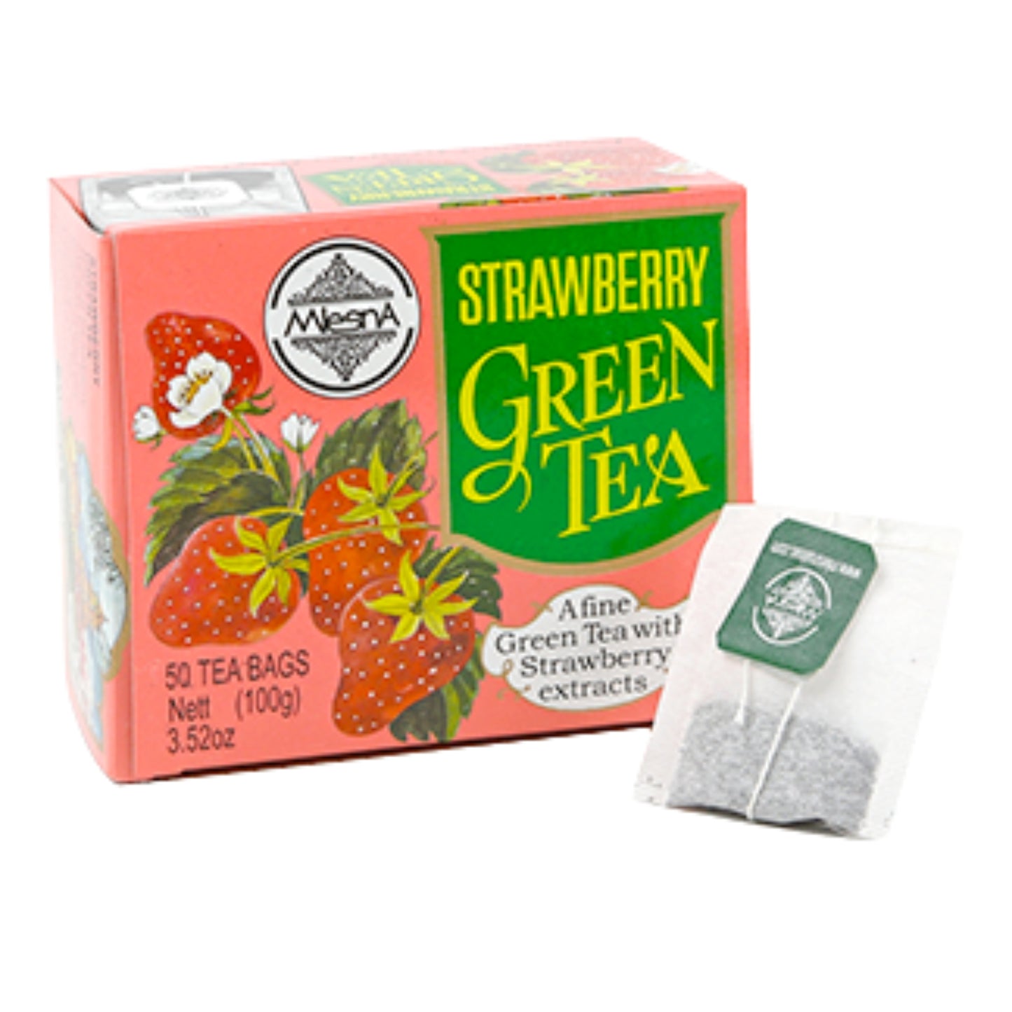 Mlesna Aardbei Groene Thee (100 g) 50 Theezakjes