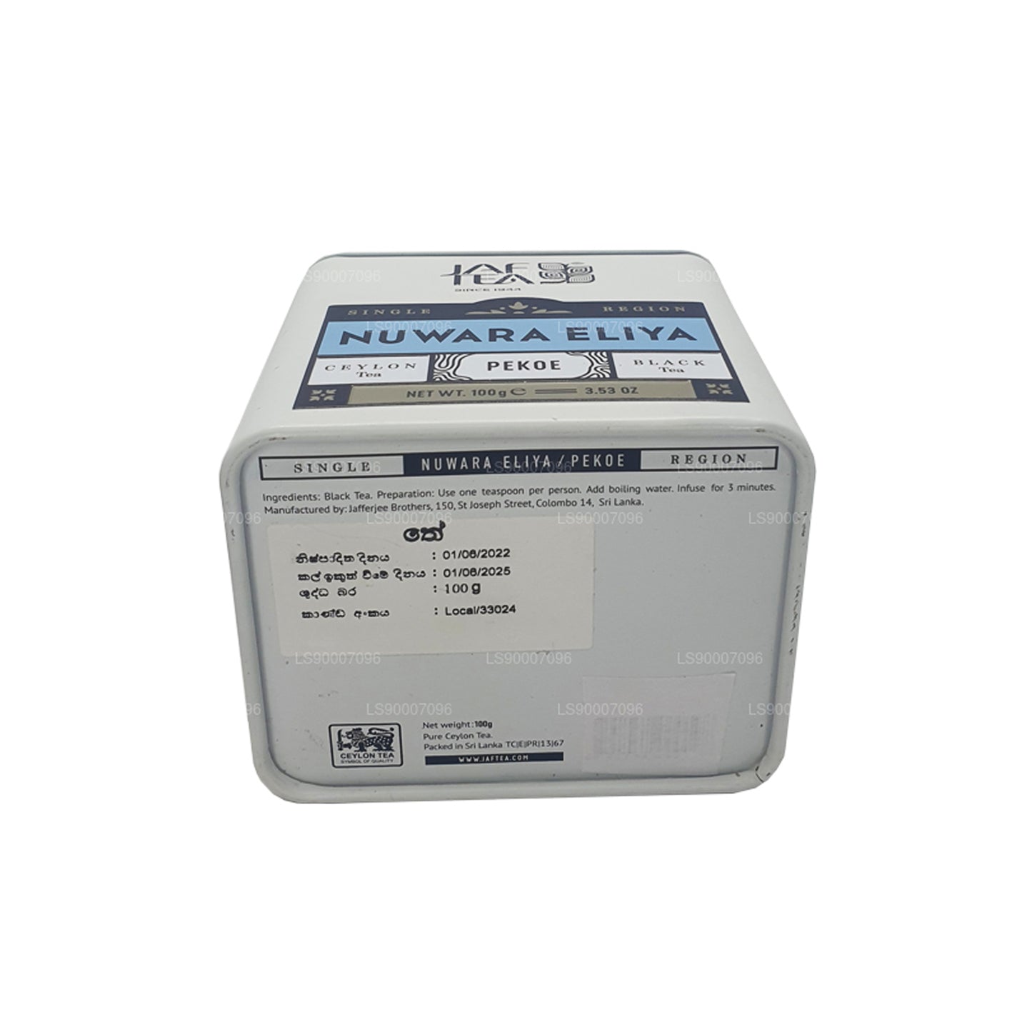 Jaf Tea Single Region Collection Nuwara Eliya PEKOE (100 g) Blikje