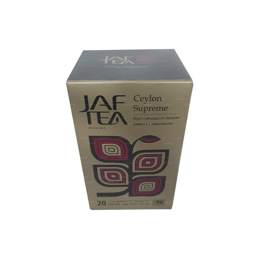 Jaf Tea Classic Gold Collection Ceylon Supreme theezakje met folie-envelop (40 g)