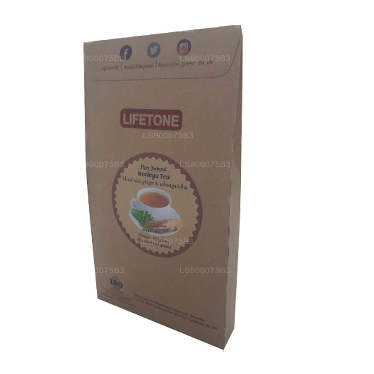 Lifetone Moringa Ashwagandha Ginger Tea  (40g)