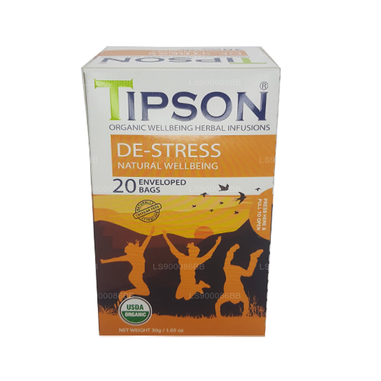 Tipson De-Stress Natural Wellbeing (30 g) 20 theezakjes met envelop