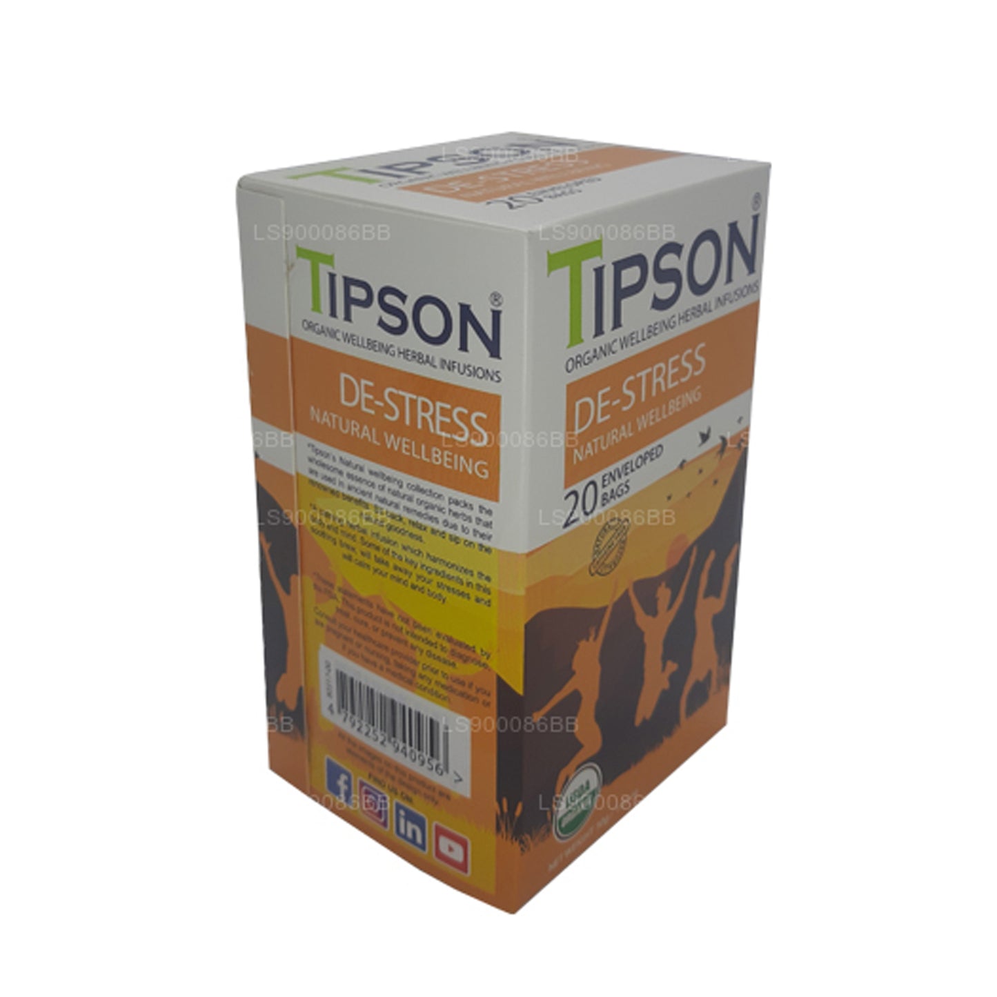 Tipson De-Stress Natural Wellbeing (30 g) 20 theezakjes met envelop