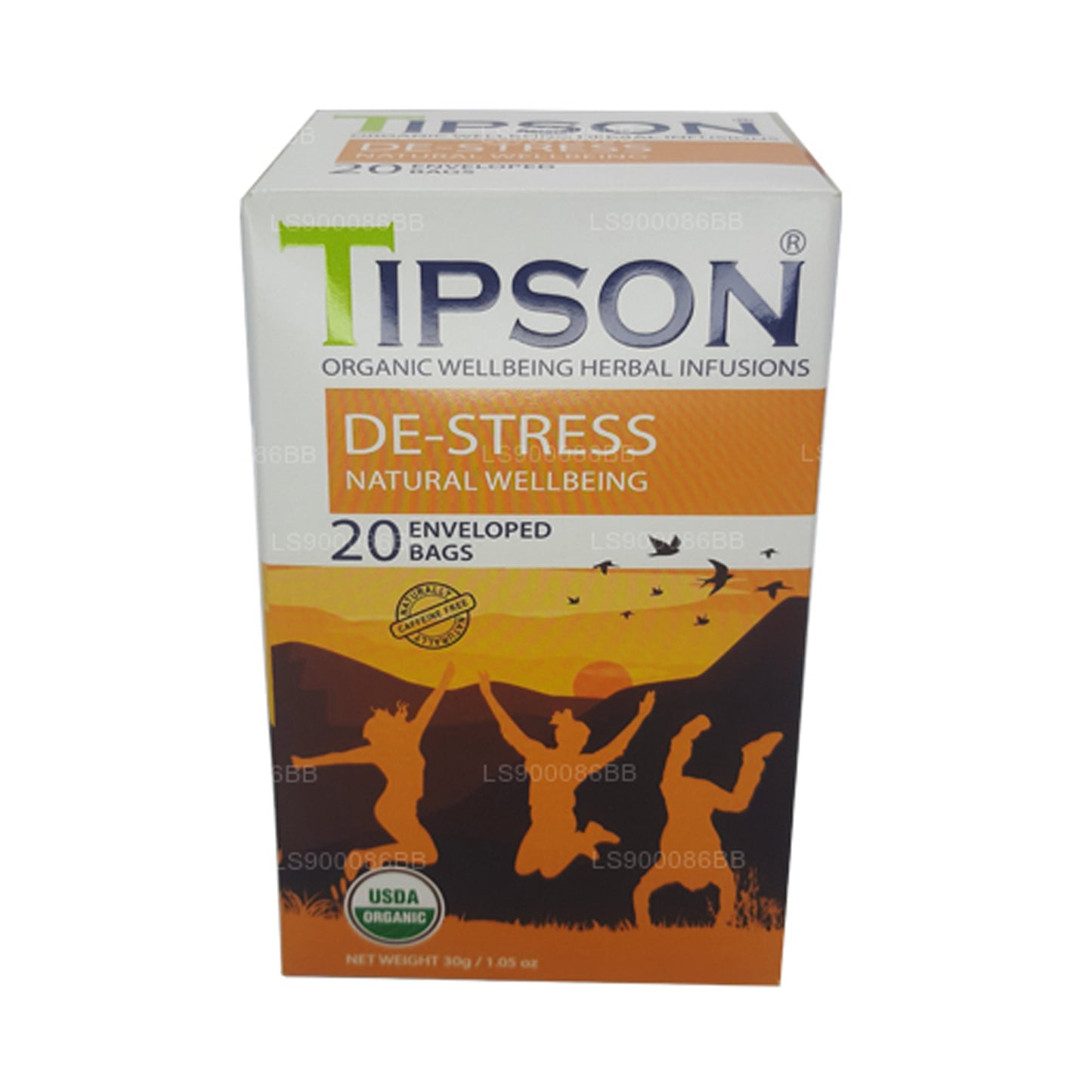Tipson De-Stress Natural Wellbeing (30 g) 20 theezakjes met envelop