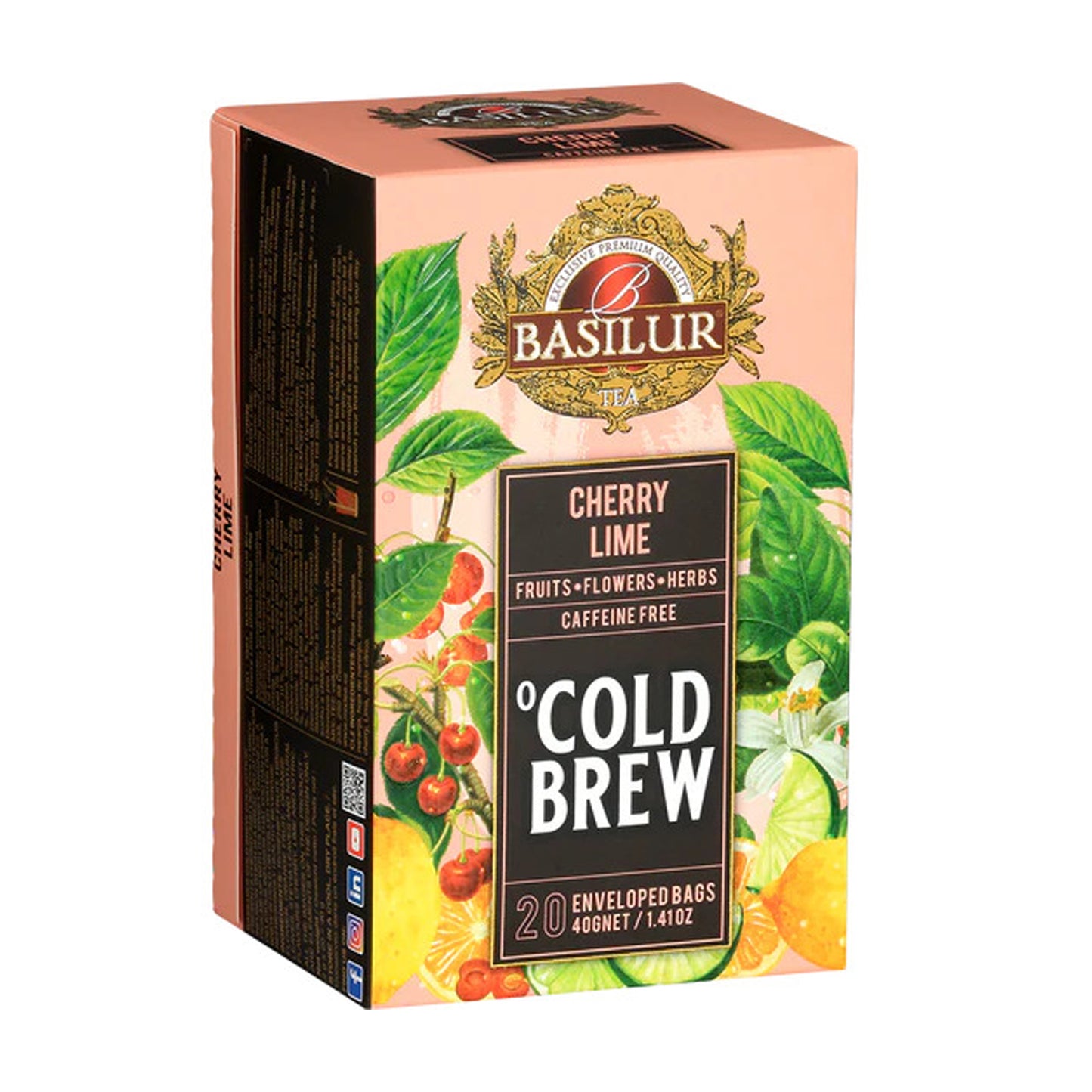 Basilur Cold Brew - Cherry Lime (40g) 20 Enveloped Tea Bags