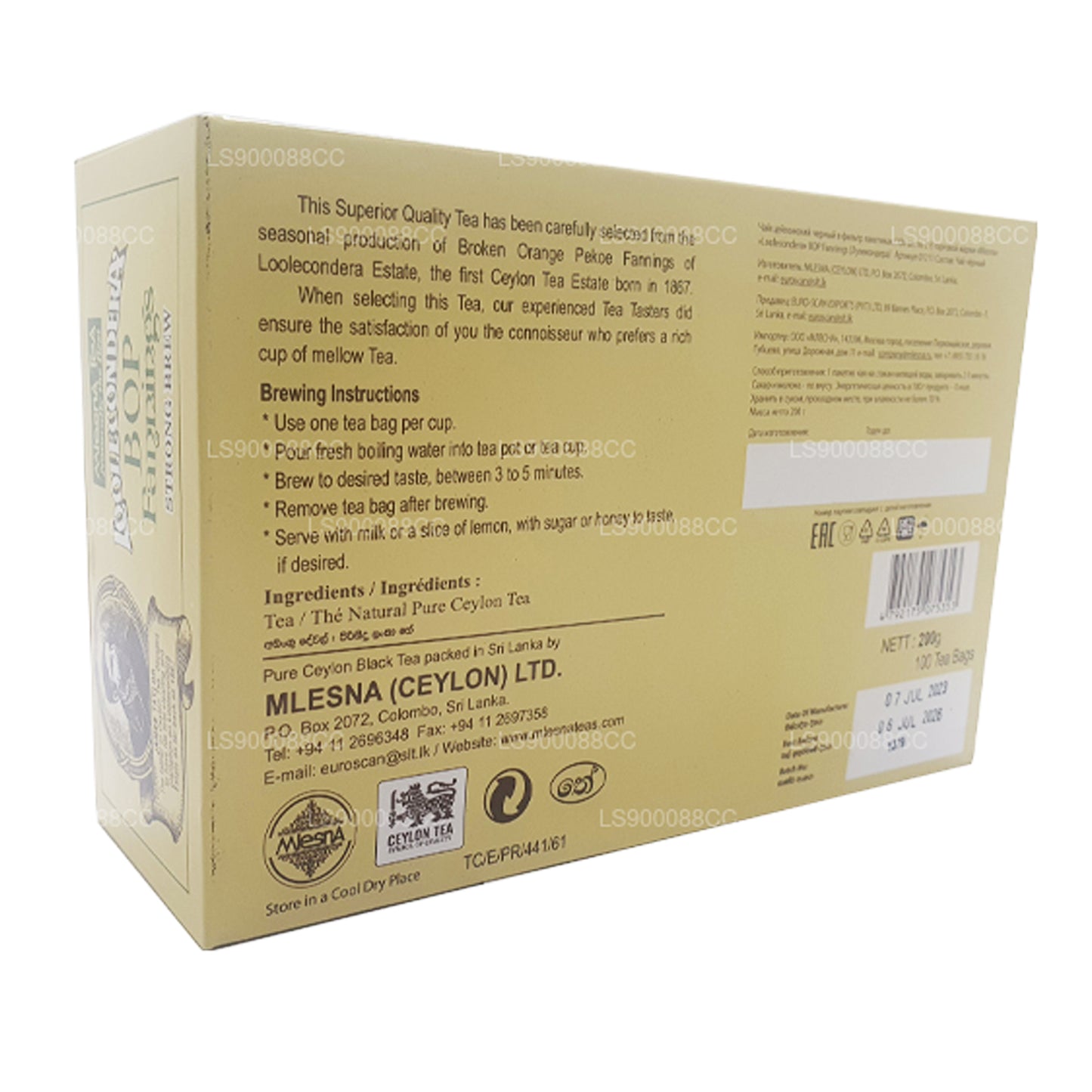 Mlesna Loolecondera BOP Fannings Strong Brew theezakjes