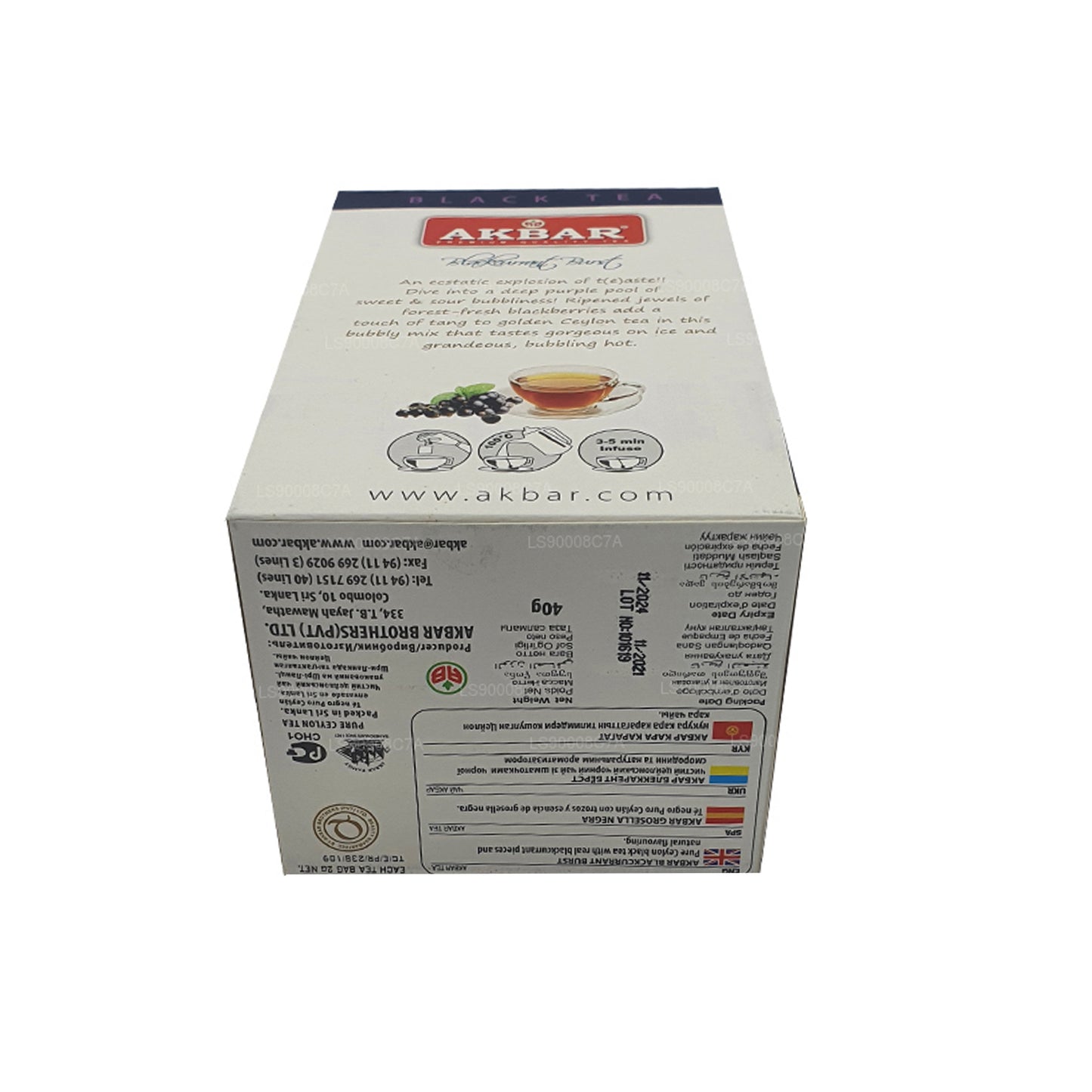 Akbar Blackcurrant Burst (40 g) 20 theezakjes in folie