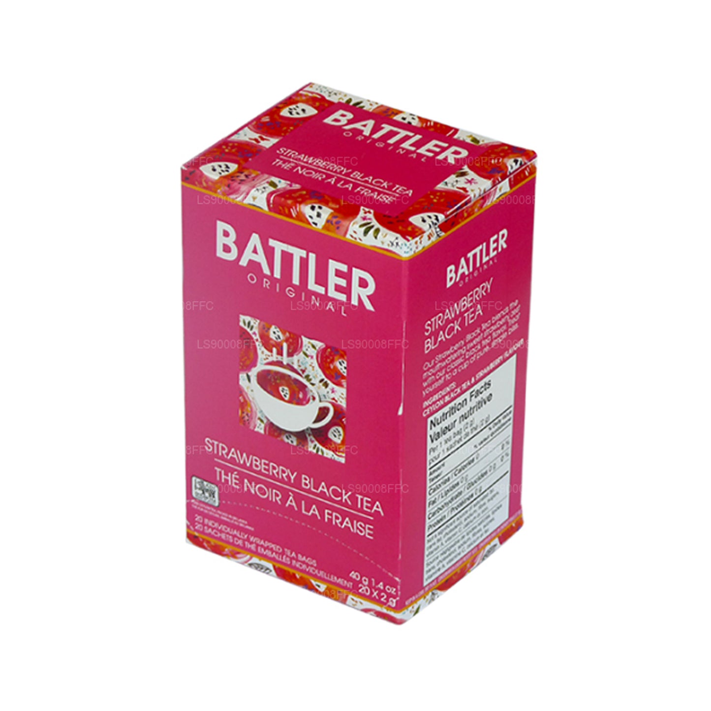 Battler Original zwarte thee met aardbeien (40 g) 20 theezakjes