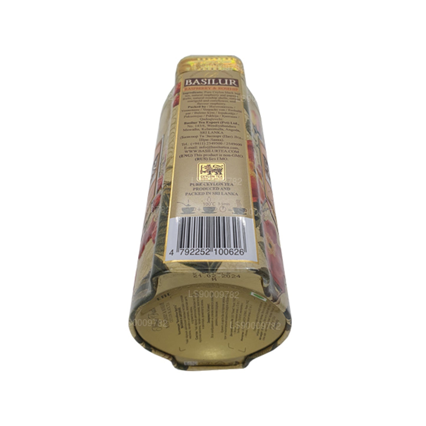 Basilur Magic Fruits Framboos- en rozenbottel (100 g) blikje Caddy