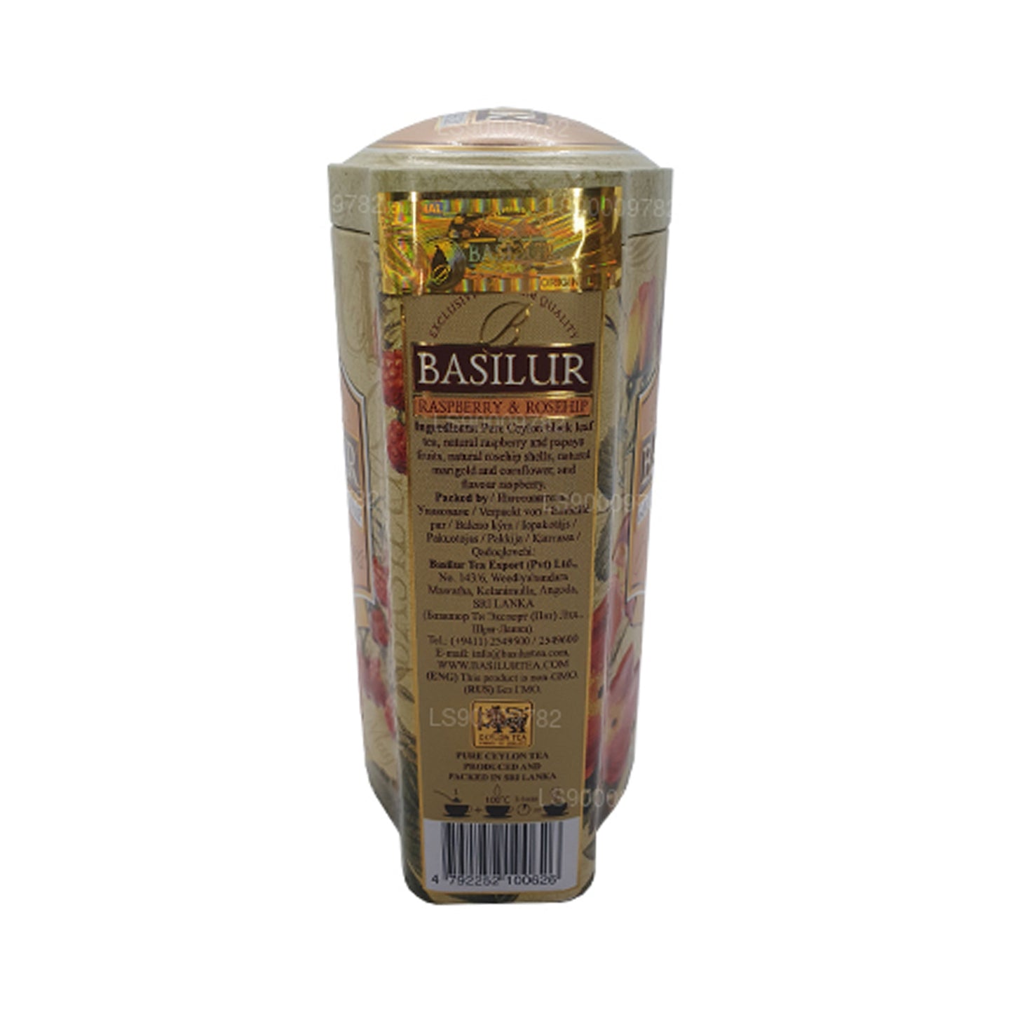 Basilur Magic Fruits Framboos- en rozenbottel (100 g) blikje Caddy